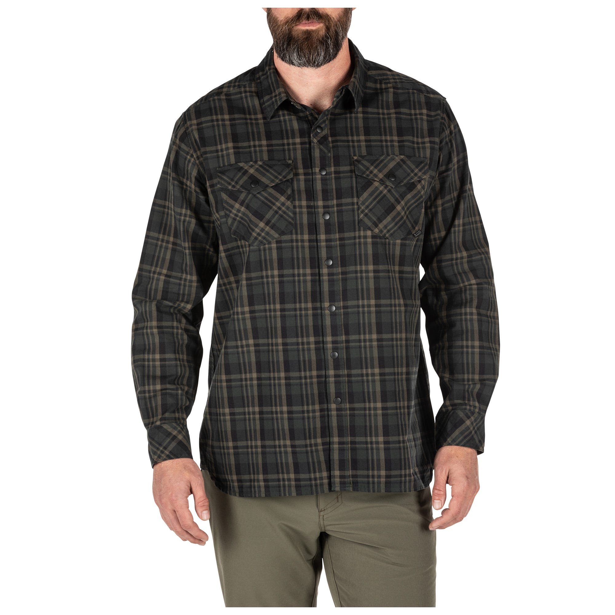 5.11 Tactical Men's Peak Long Sleeve Shirt, 100% Peached Cotton, Style ...