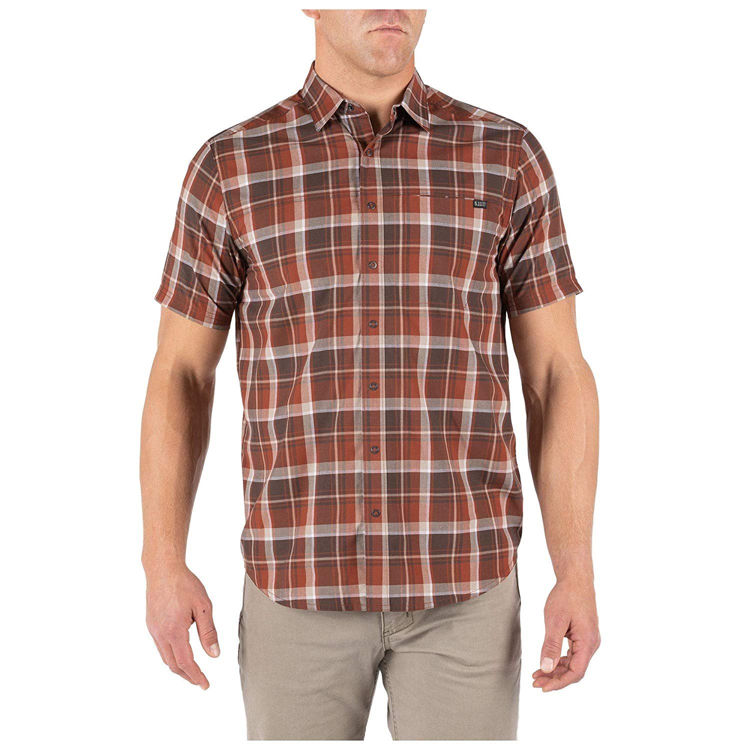 5.11 Tactical Men's Hunter Plaid Short Sleeve Button-Up Shirt, Style ...