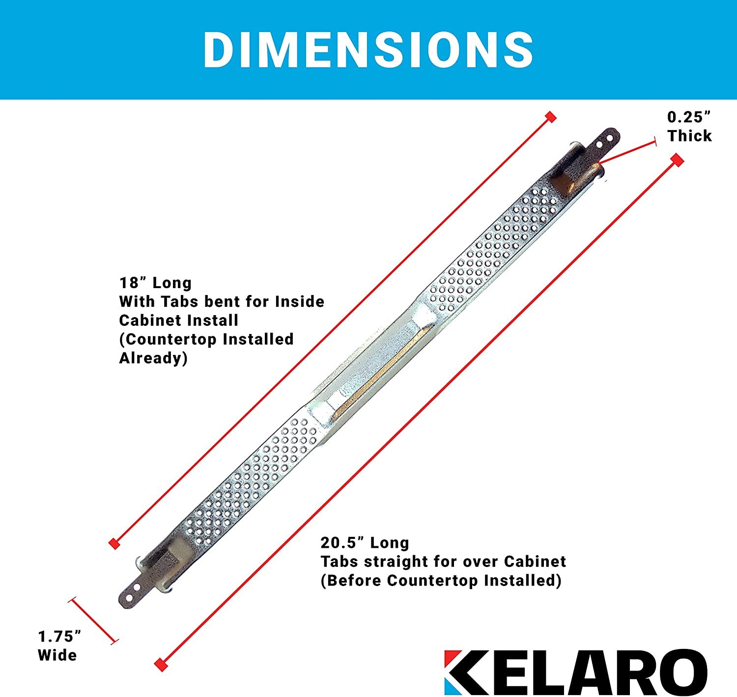 Kelaro EZ Dishwasher Mounting Bracket Kit for Granite and Quartz Countertops W10426979