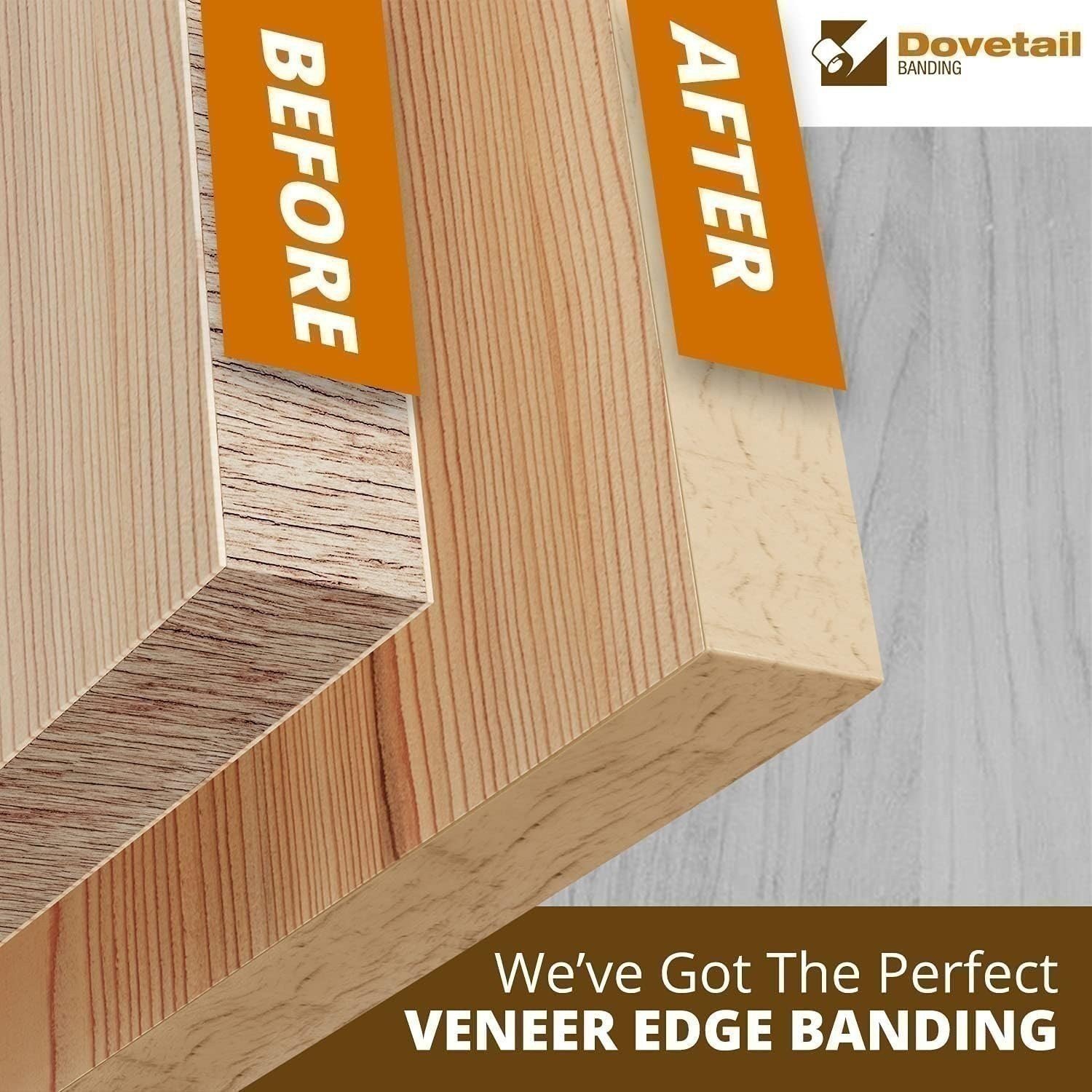 Birch Edge Banding Wood Veneer Tape 50Ft 3/4 Inch Wide | Pre-Glued - Picture 3 of 7
