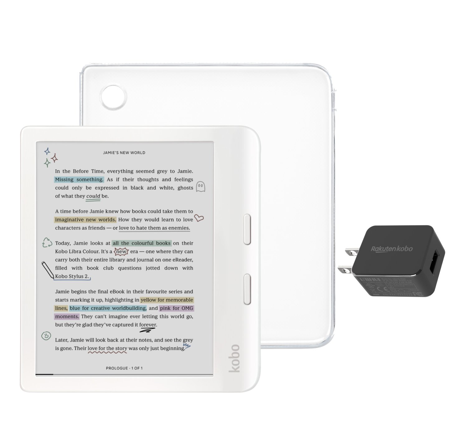 Lector electrónico Kobo Libra color blanco con estuche paquete NUEVO AL POR MENOR - Imagen 5 de 8