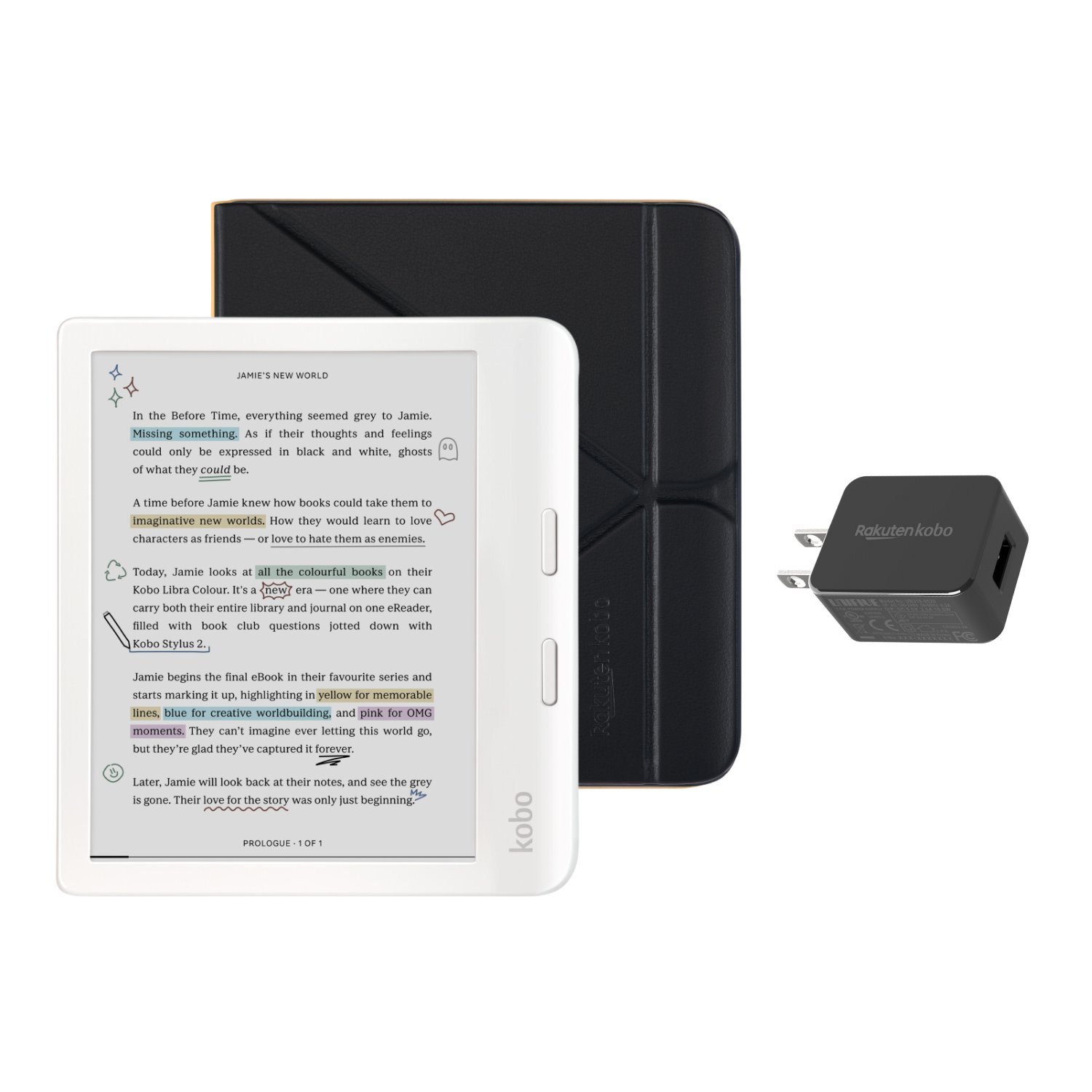 Lector electrónico Kobo Libra color blanco con estuche paquete NUEVO AL POR MENOR - Imagen 3 de 8