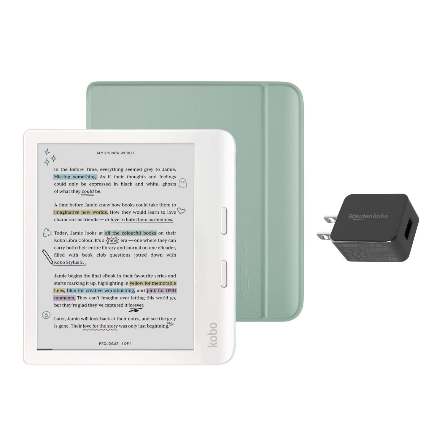 Lector electrónico Kobo Libra color blanco con estuche paquete NUEVO AL POR MENOR - Imagen 7 de 8