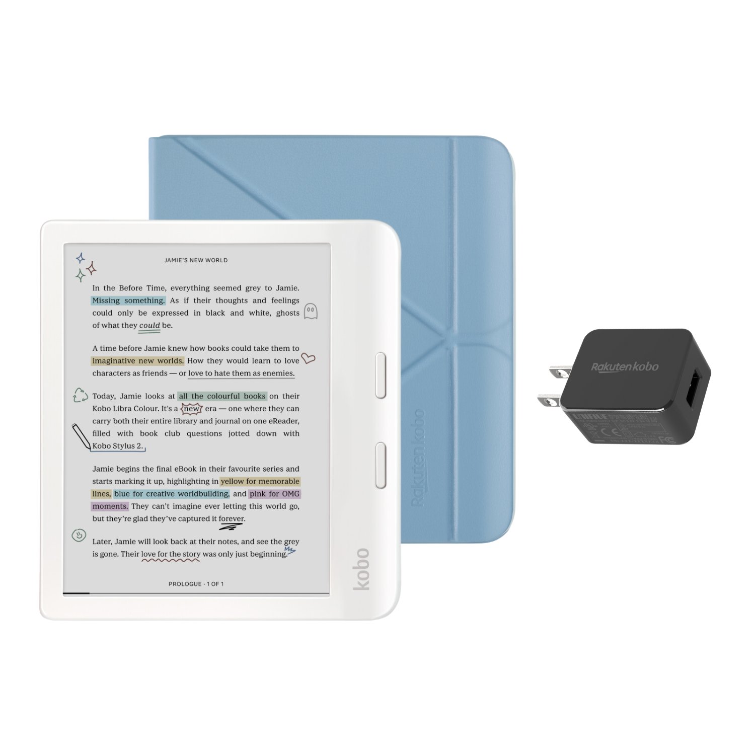 Lector electrónico Kobo Libra color blanco con estuche paquete NUEVO AL POR MENOR - Imagen 6 de 8