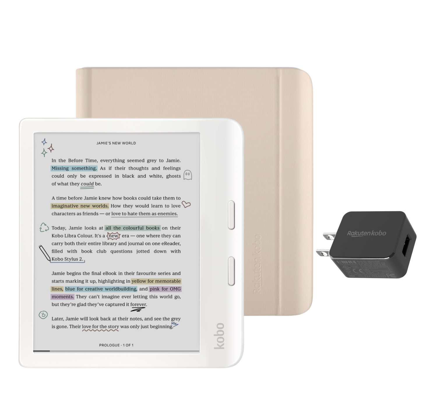 Lector electrónico Kobo Libra color blanco con estuche paquete NUEVO AL POR MENOR - Imagen 8 de 8