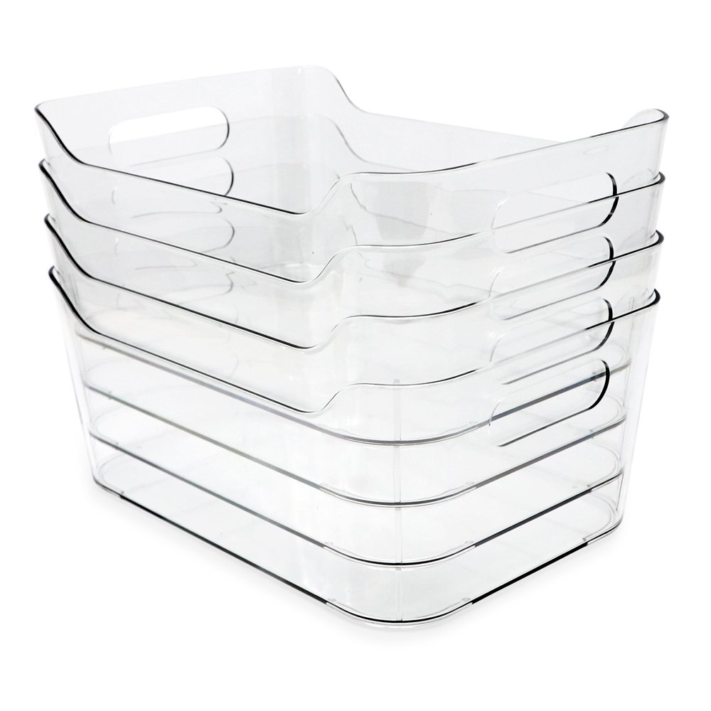 Isaac Jacobs Clear Storage Bins w/Handles, Plastic Box Set, Home, Offi –  Isaac Jacobs International