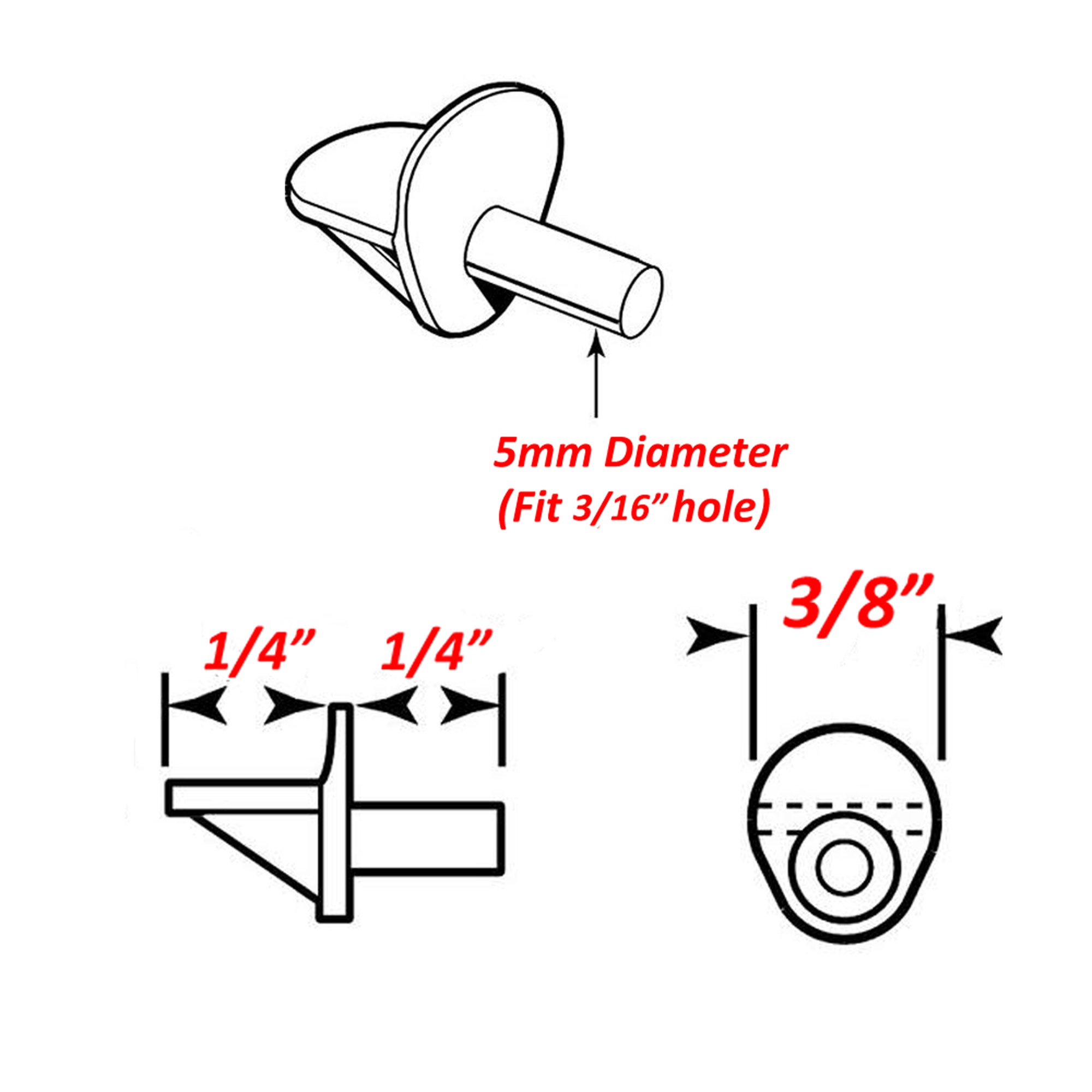 60 Pcs 5mm (3/16") Clear Plastic Shelf Support Pin Peg for Book