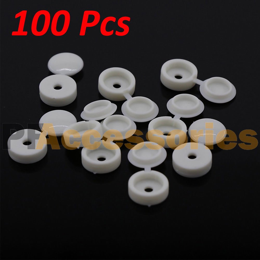 Pcs Hinged Plastic Screw Covers White Fold Snap Caps Ebay