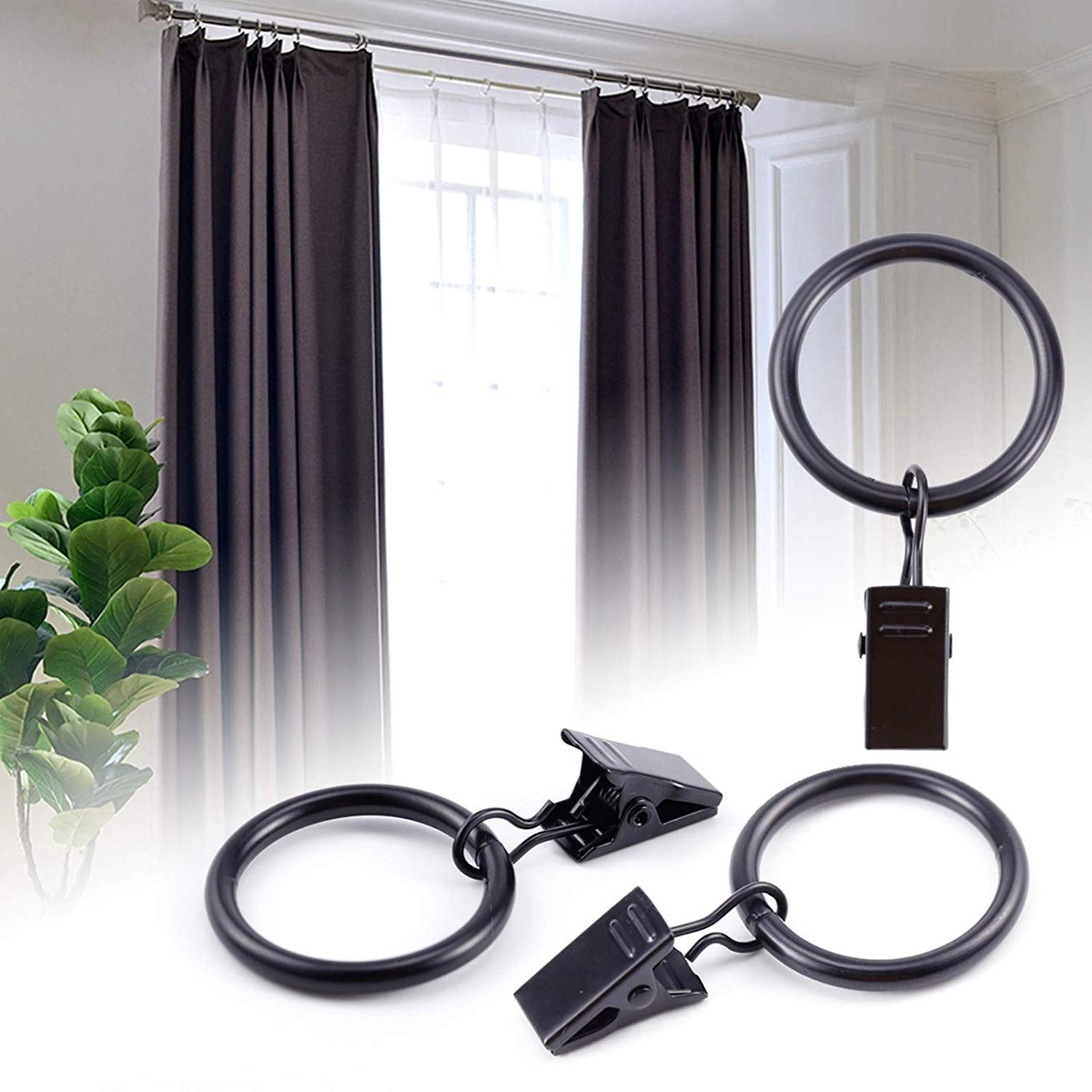 1 2 inch curtain rings with clips