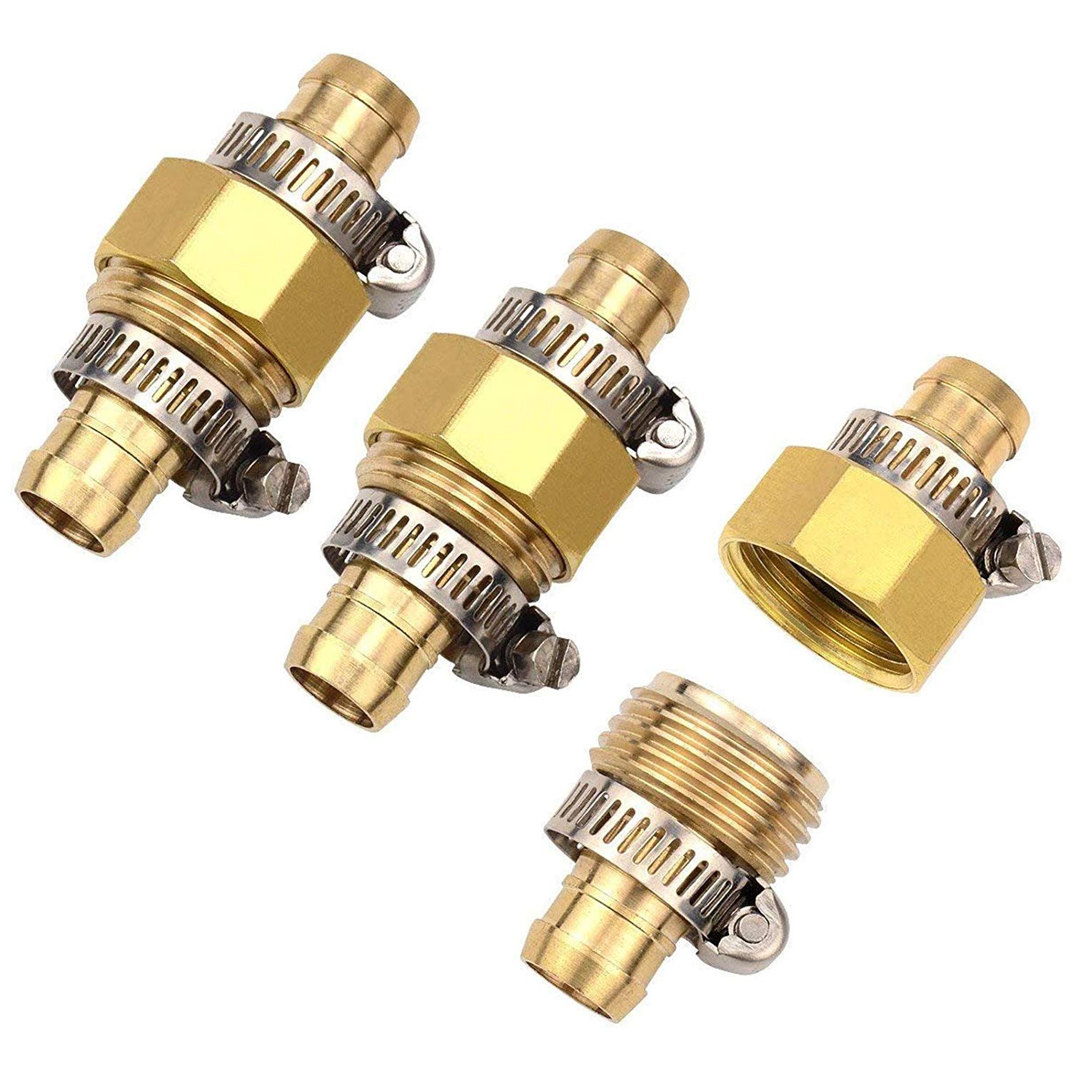 3 Sets 5 8 Garden Hose Repair Mender Male And Female Connector W Clamp