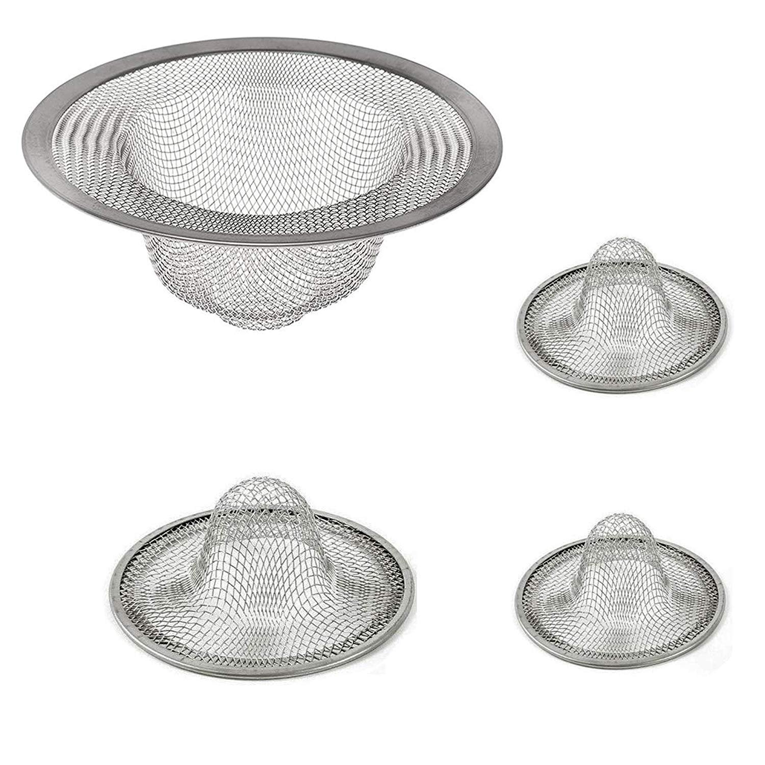 4 Pcs Assorted Size Mesh Stainless Steel Sink Strainer Drain Filter eBay