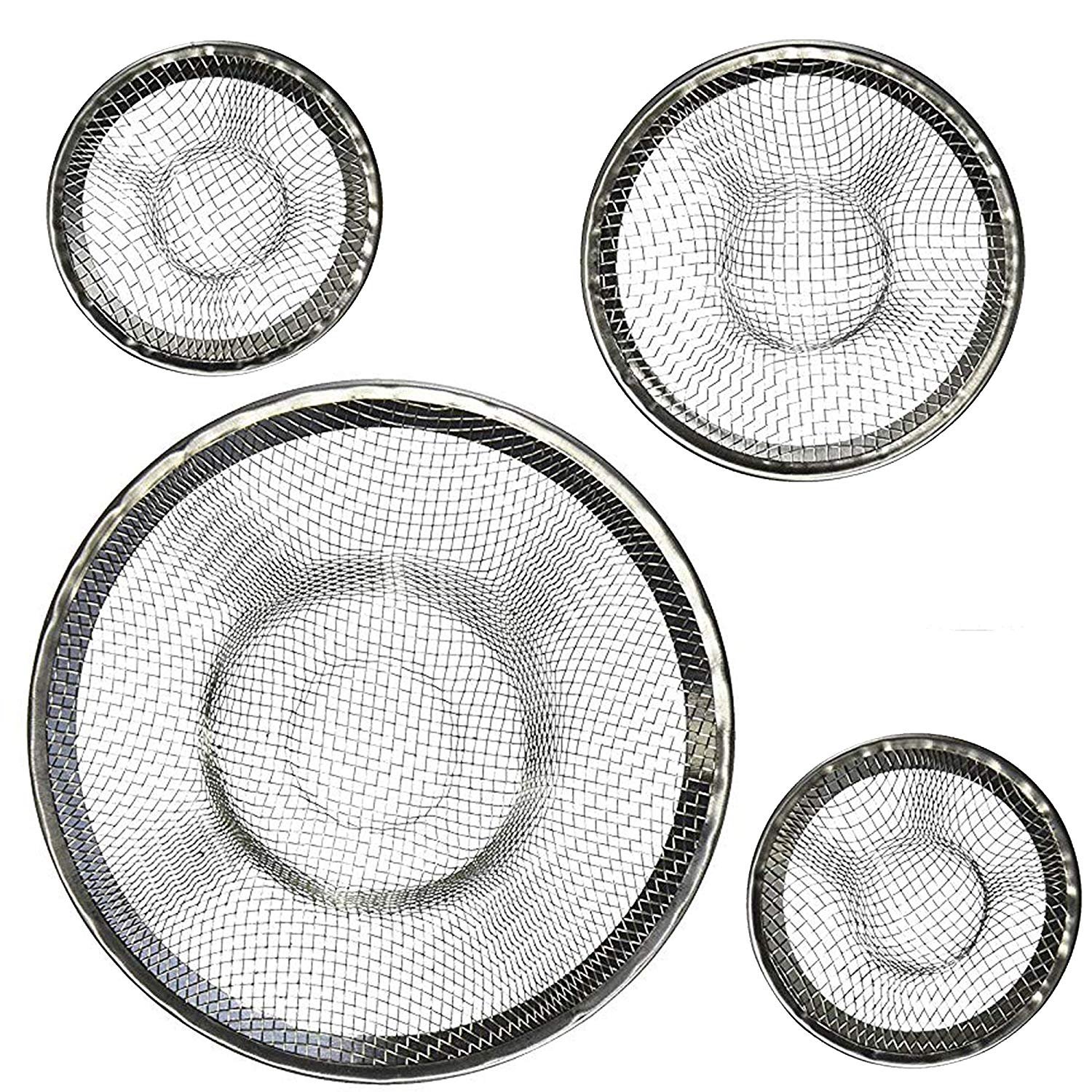 4 Pcs Assorted Size Mesh Stainless Steel Sink Strainer Drain Filter | eBay