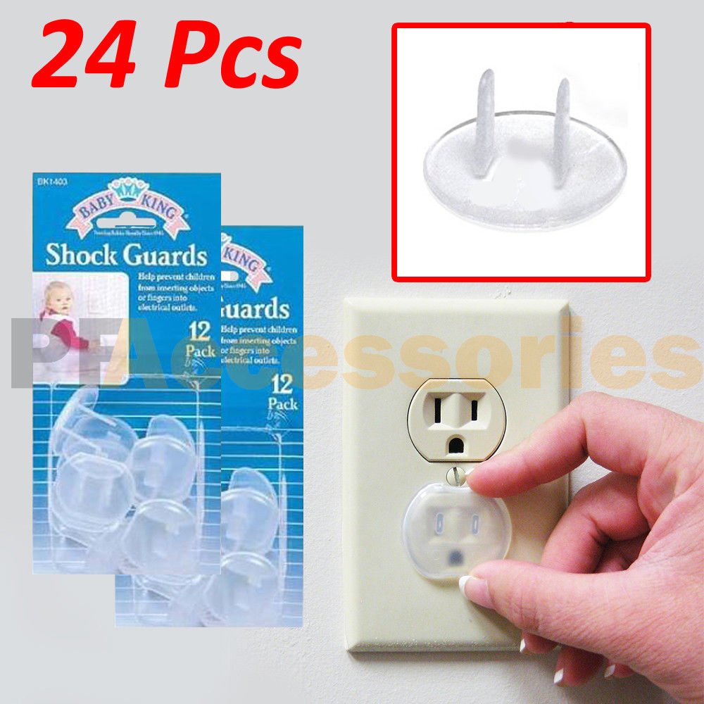 24Pcs Baby Safety Shock Proof Electric Outlet Plug Protector Covers Guard