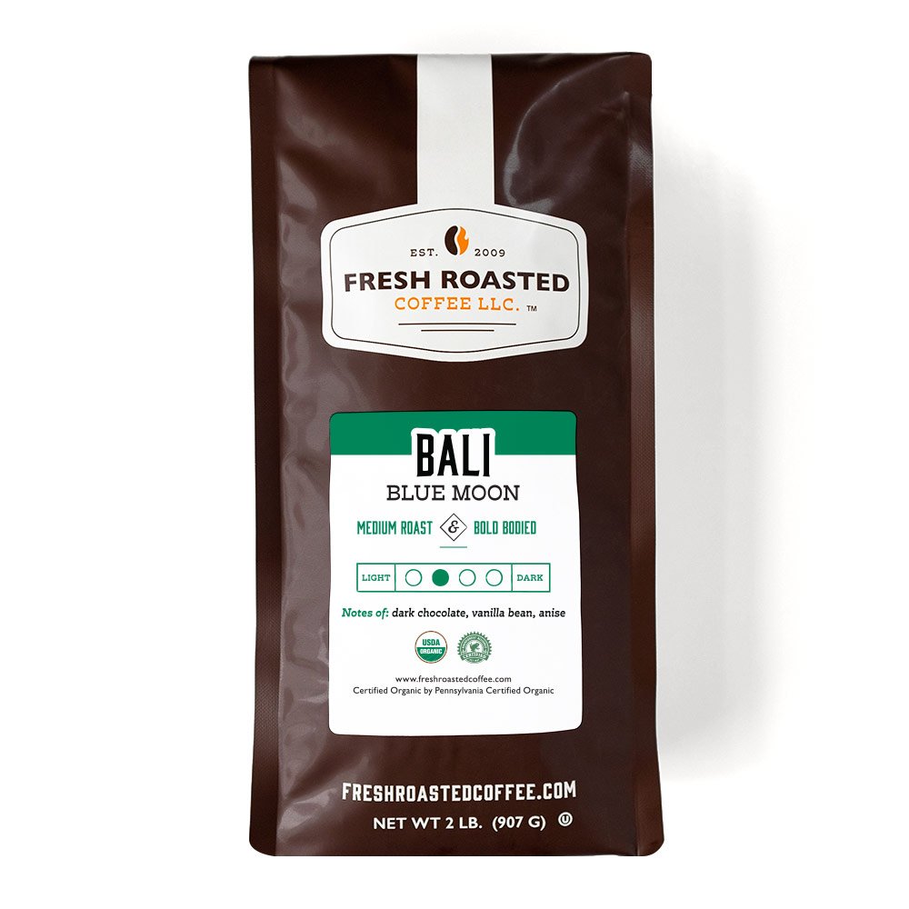 2 lb. Bali Blue Moon Organic RFA, Whole Bean Coffee, Fresh ...