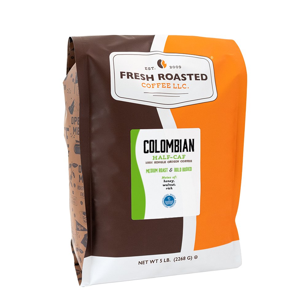 100% Colombian | Water Process Half Caf | Fresh Roasted Coffee