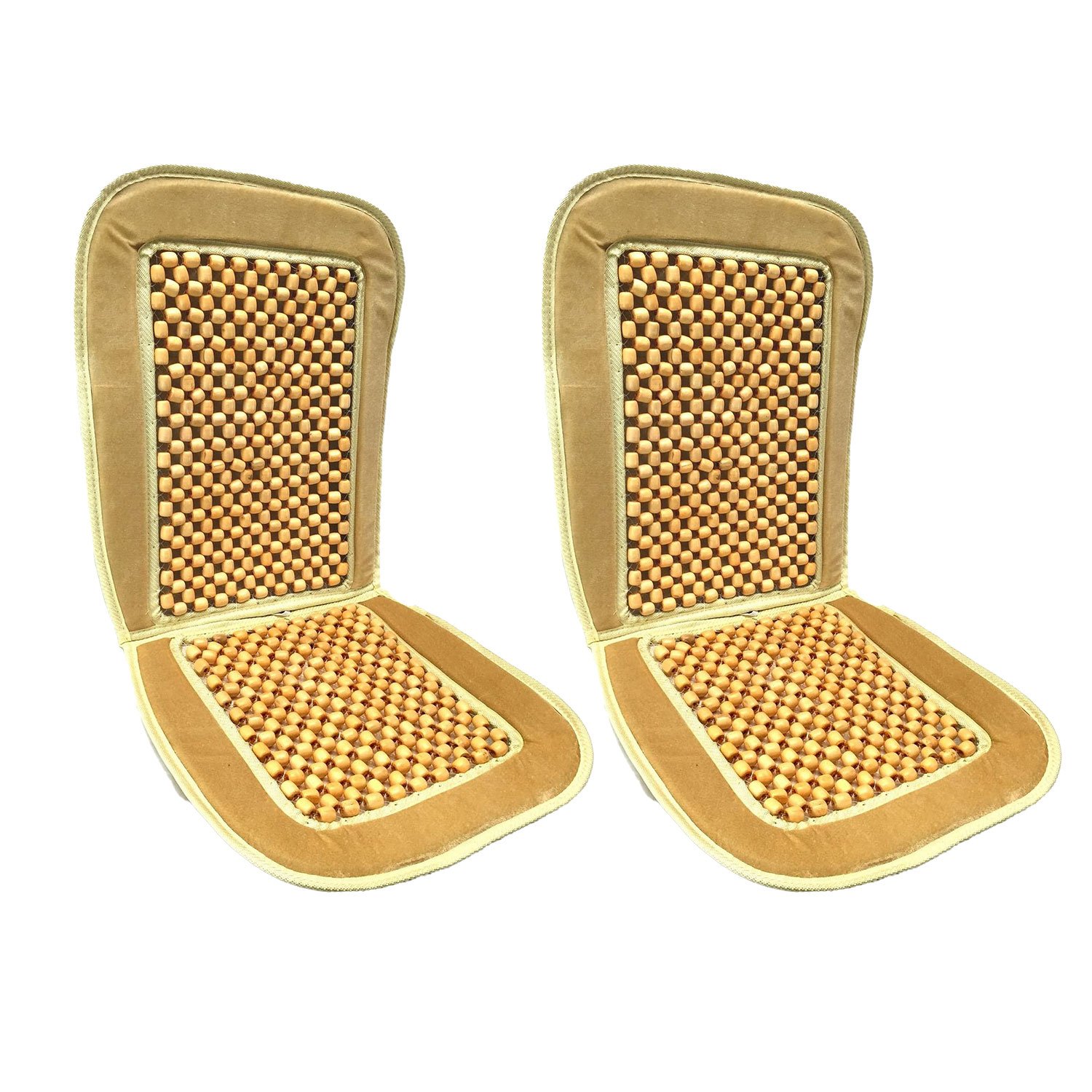Wooden Bead Velvet Seat Cushions Massaging Comfort Therapeutic Auto Home Office - Picture 4 of 12