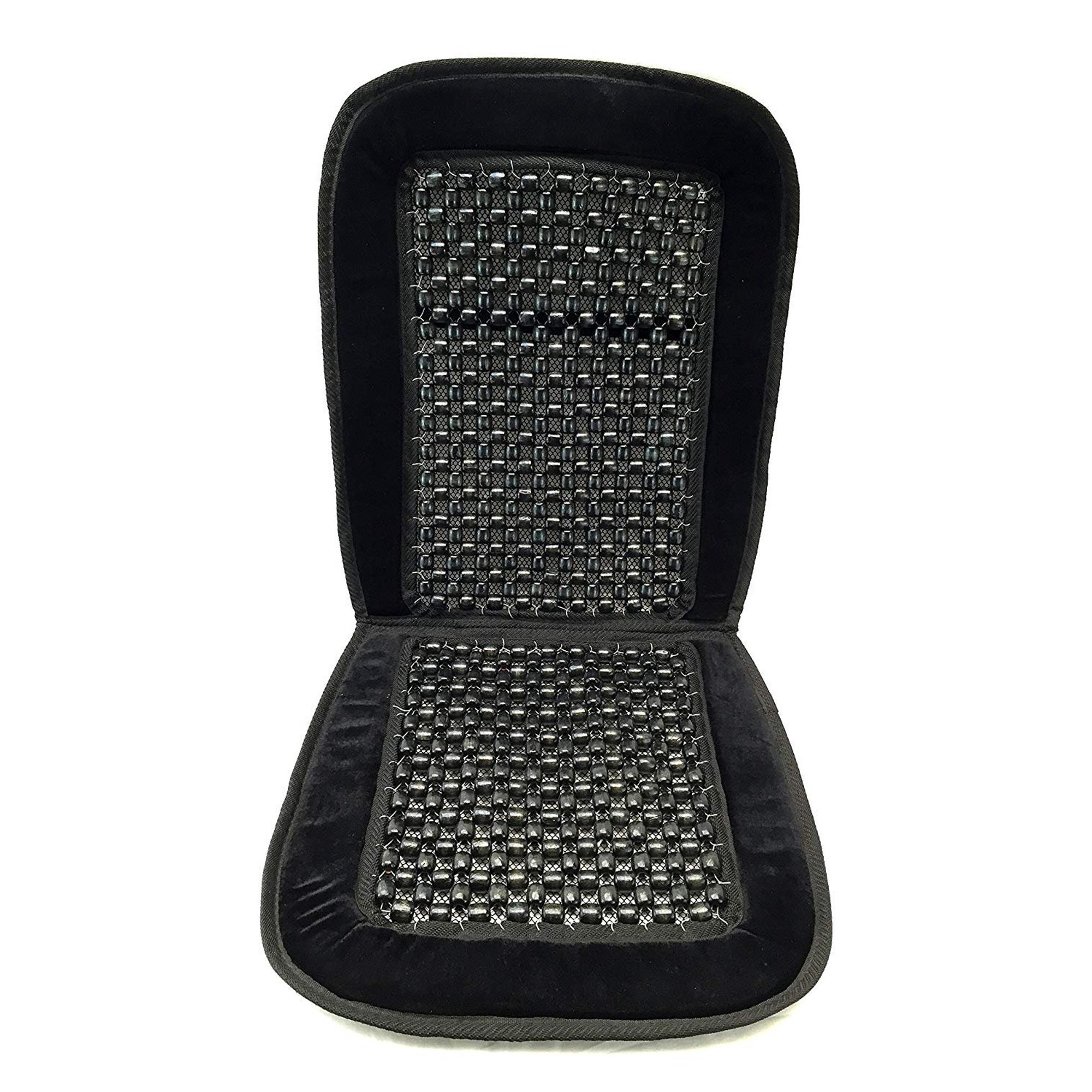Wooden Bead Velvet Seat Cushions Massaging Comfort Therapeutic Auto Home Office - Picture 5 of 12