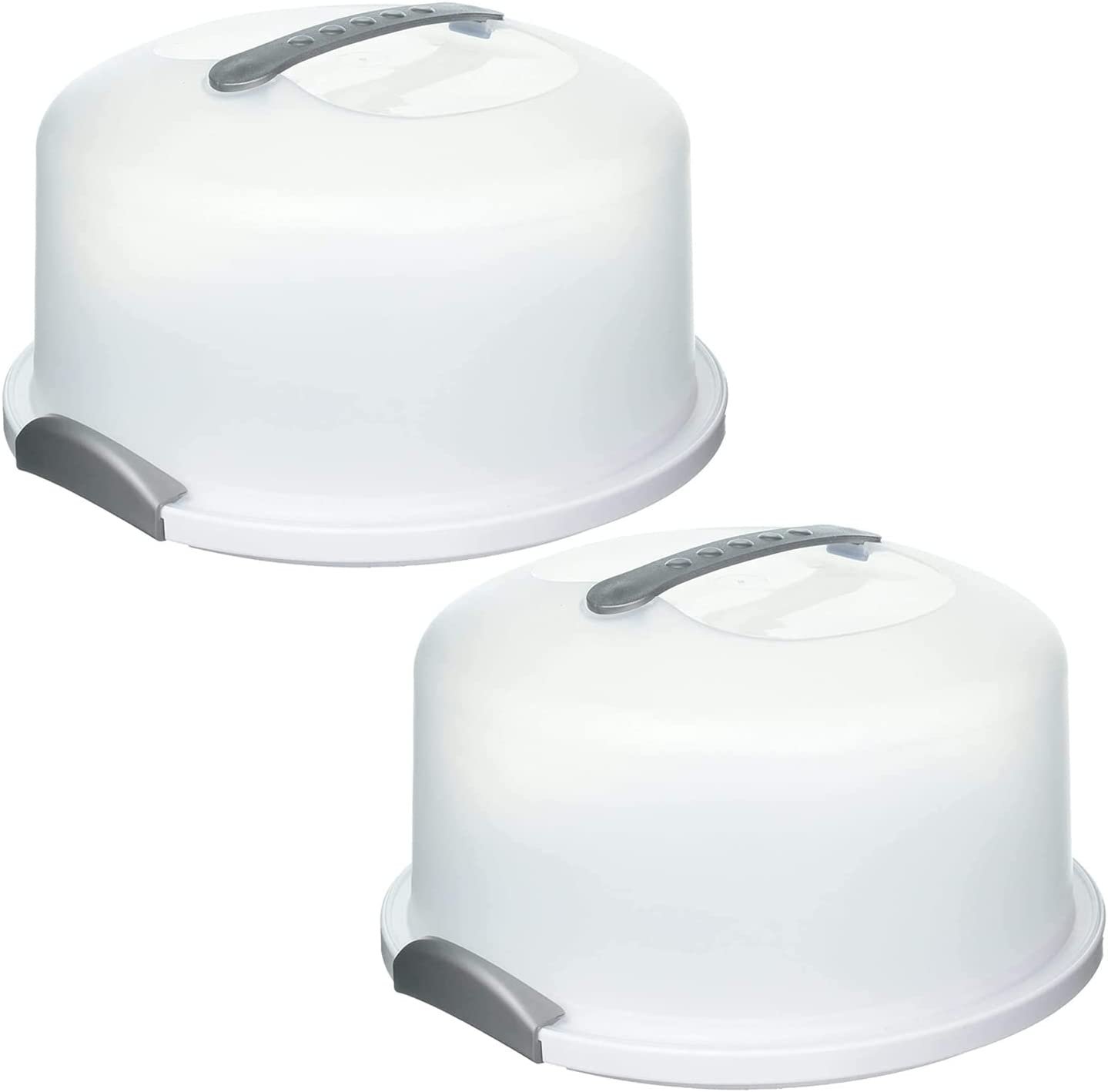 Cake Locking Carrier & Holder Storage Container With Lid and Handle (2 PACK)