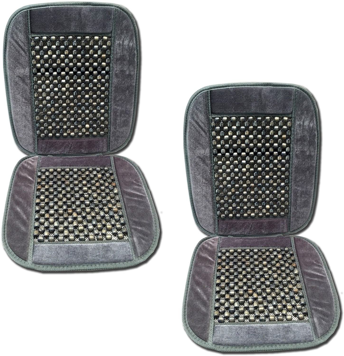 Wooden Bead Velvet Seat Cushions Massaging Comfort Therapeutic Auto Home Office - Picture 12 of 12