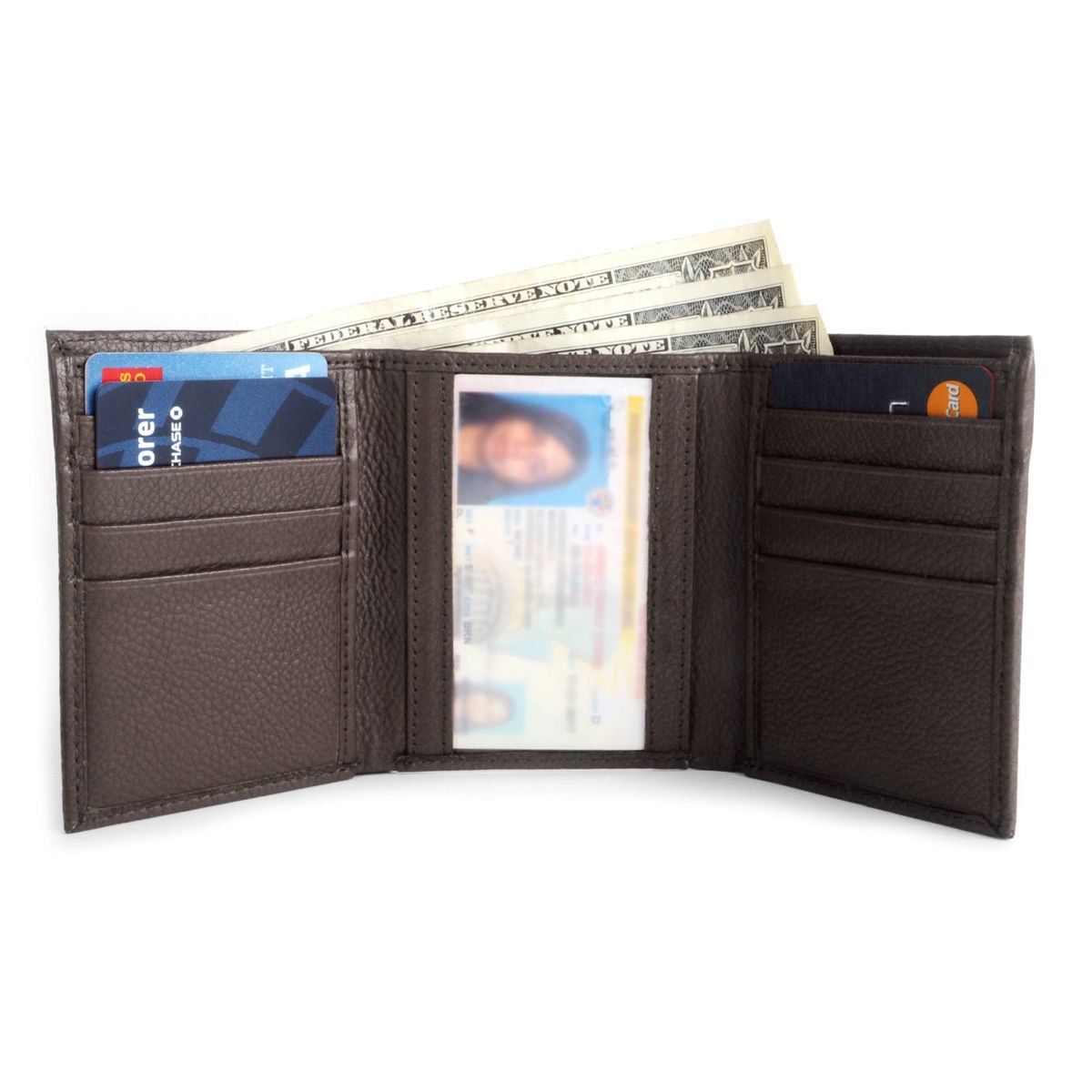 Men/'s Rocky Sand Fossil Prints Bi-Fold Genuine Leather Wallet with Photo Holder
