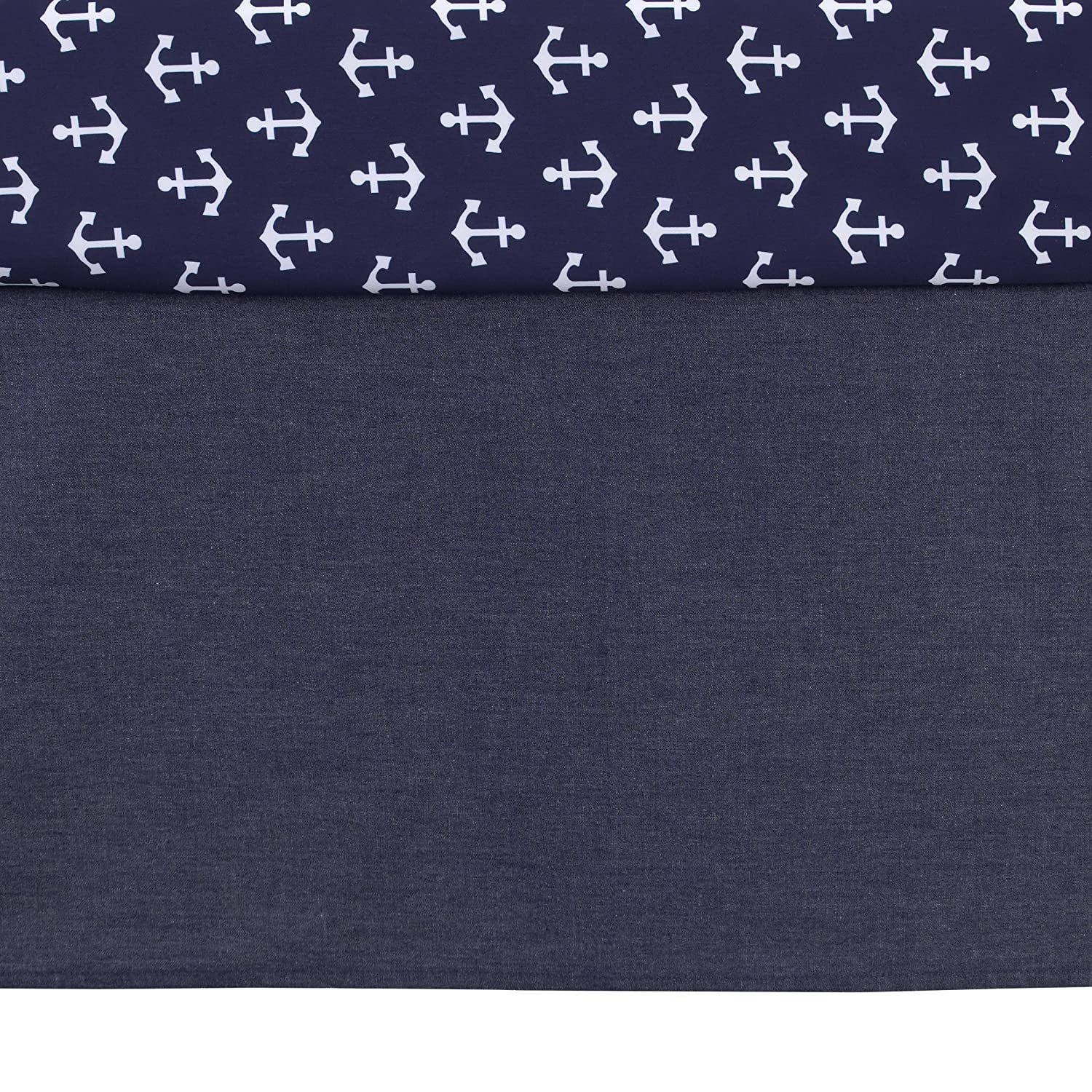 Denim blue 2025 crib skirt