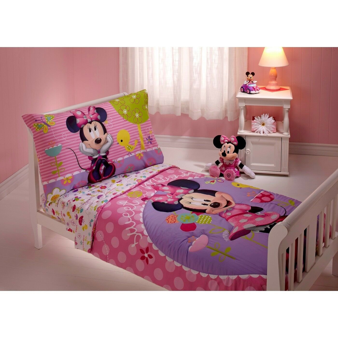 Details About Disney Minnie Mouse 4 Piece Toddler Bedding Set