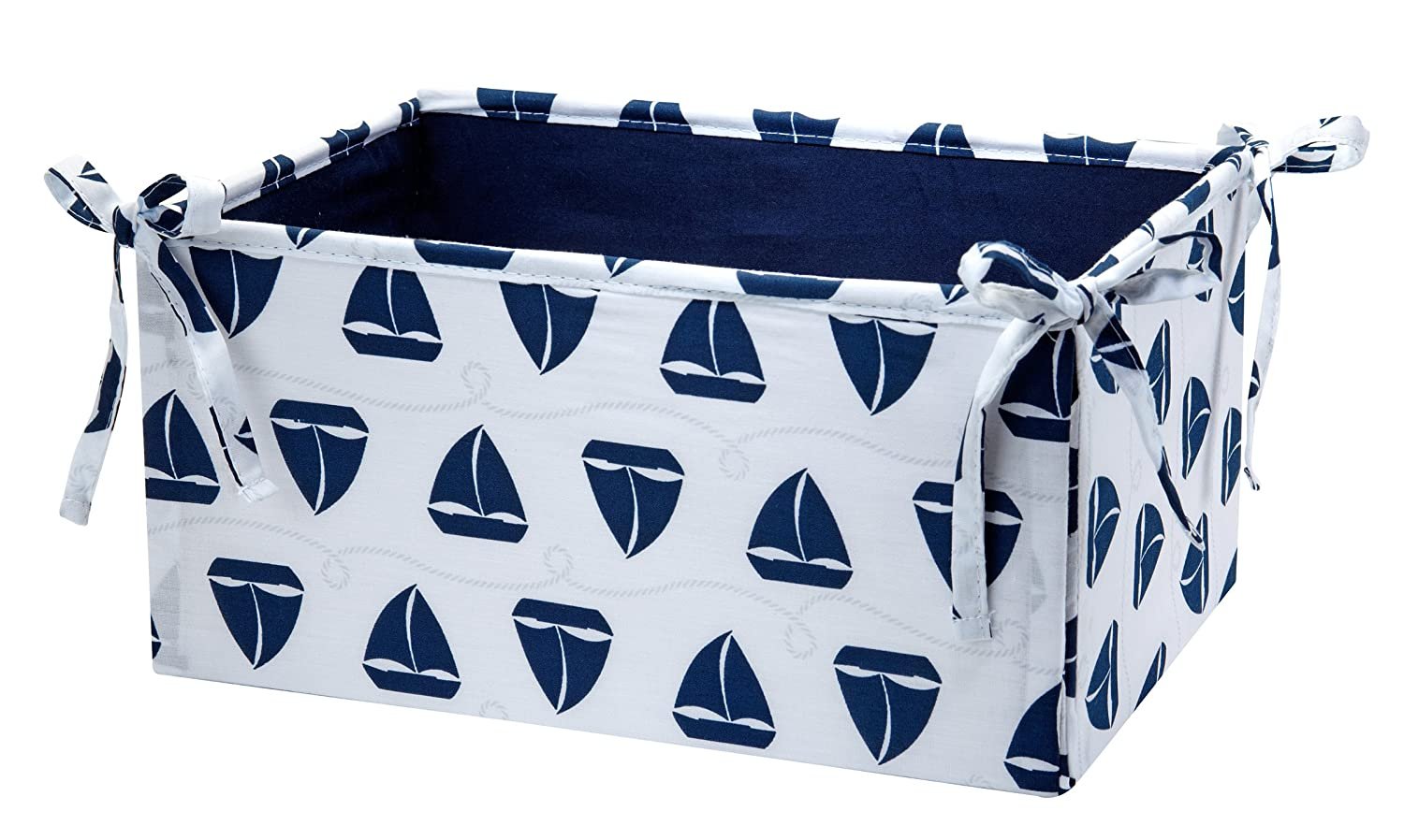 Nautica Kids Separates Sailboats/Rope Print Nursery Storage, Navy/White