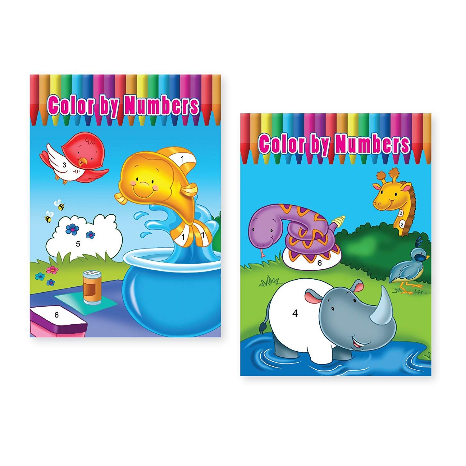 2-pack-color-by-number-coloring-books-ebay