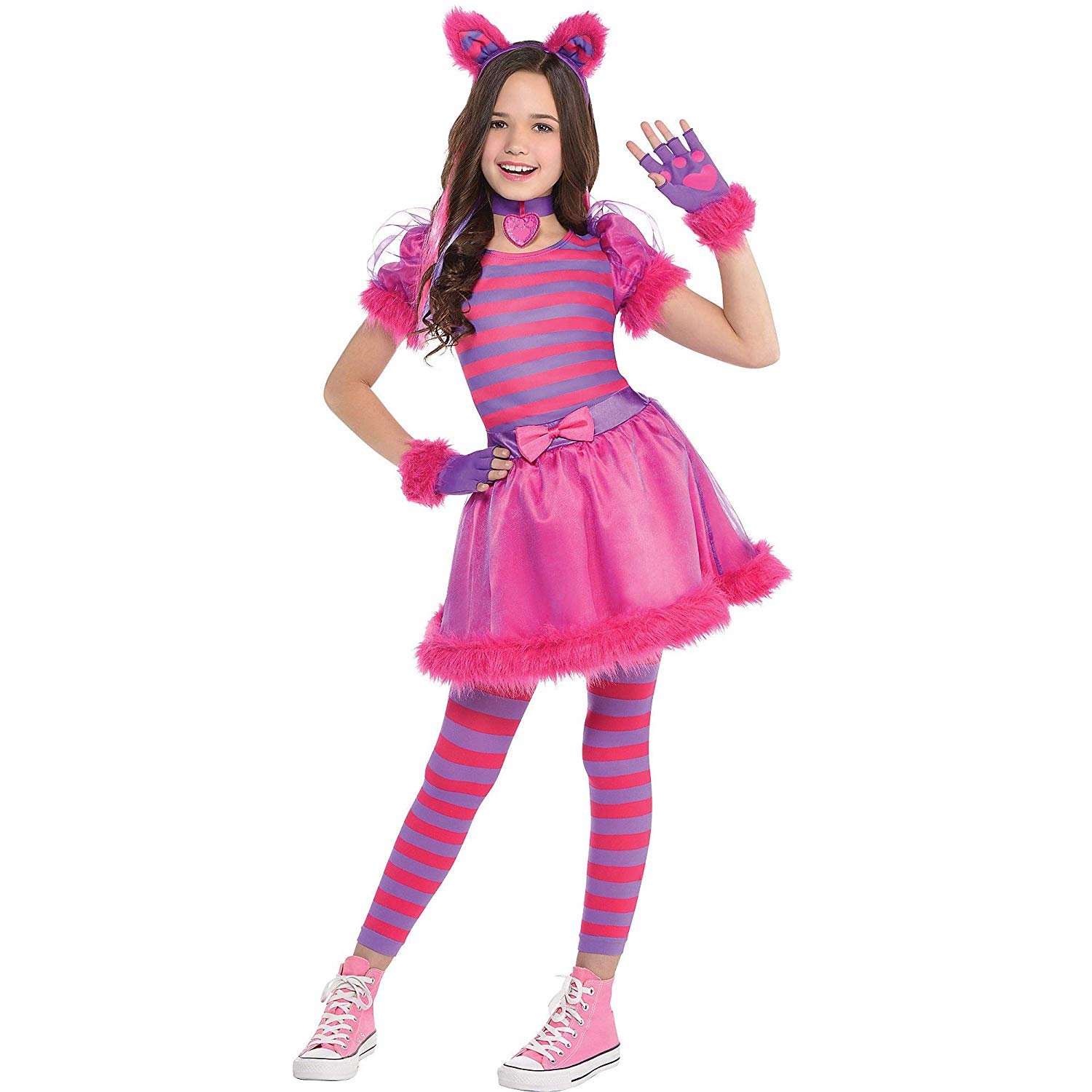 AMSCAN Cheshire Cat Halloween Costume for Girls, Large, with Included. 