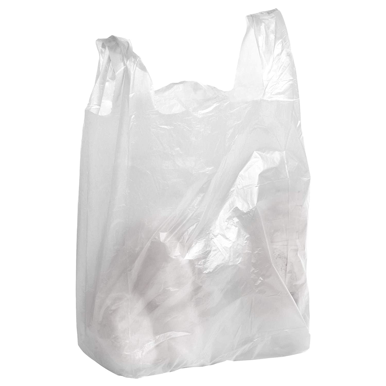 500 White T-Shirt Plastic Bags 14 x 10 x 27 Ultra Thin Carry-Out ...