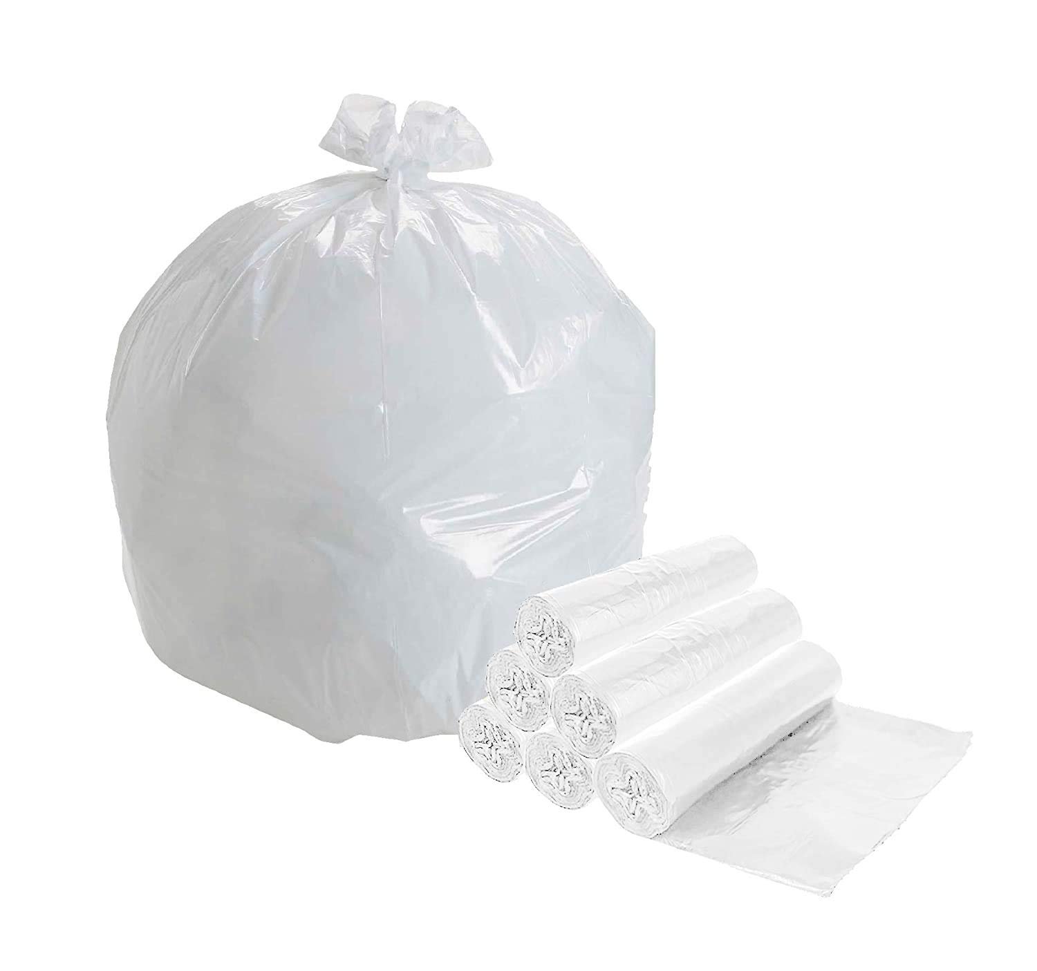 56 Gallons Garbage Trash Bags High Density Natural Trash Liners 43 x 48 ...