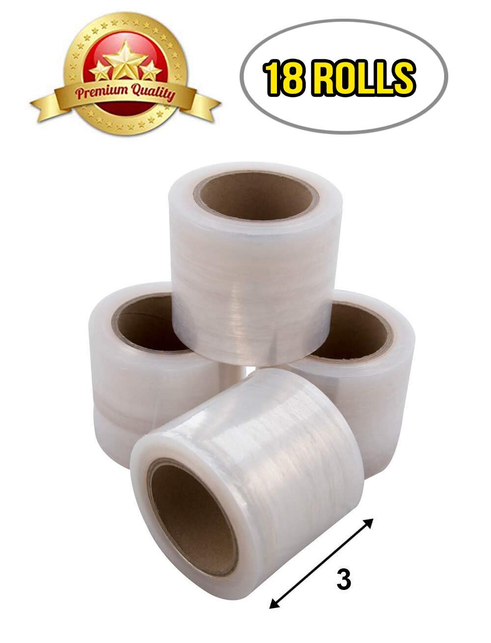 12-18 Rolls Stretch Wrap Plastic Bundle Banding Film 1000' 80 Gauge + 1 Handle - Picture 9 of 10
