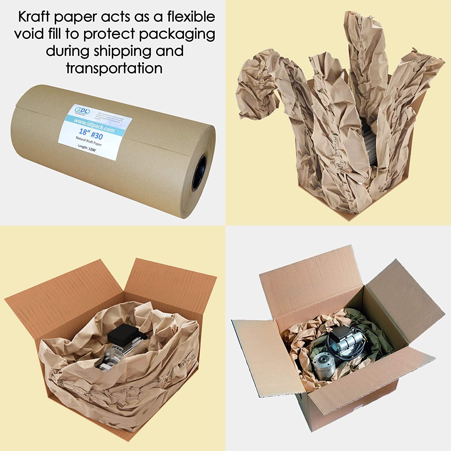 Lbs Brown Kraft Paper Roll Shipping Wrapping Cushioning Void Fill EBay