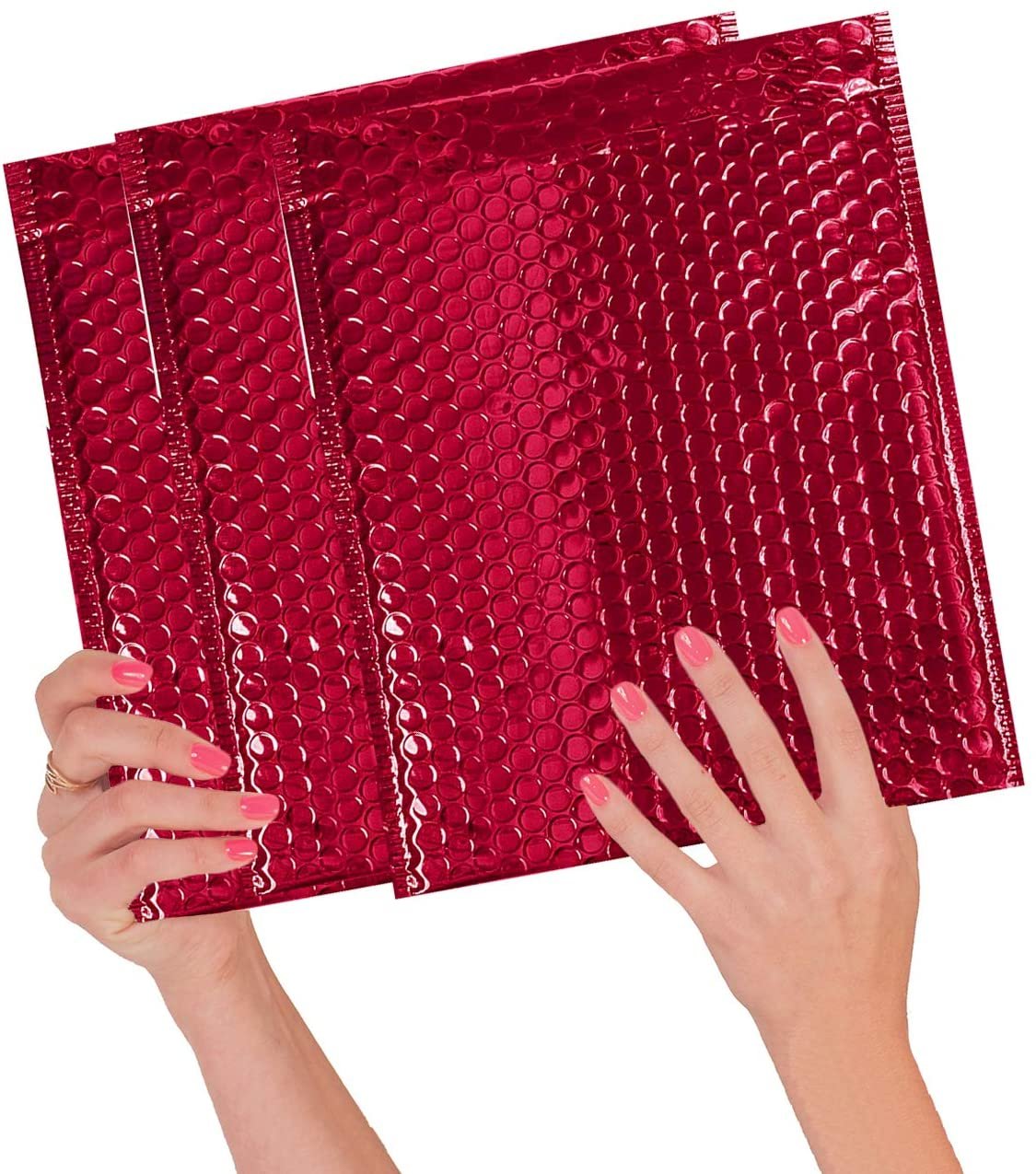 10 Red Metallic Bubble Mailers 8 X 11 Small Book Size