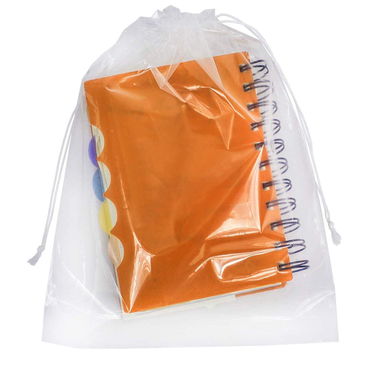 50 Clear Drawstring Bags 9 X 12 Double Cotton Drawstrings eBay