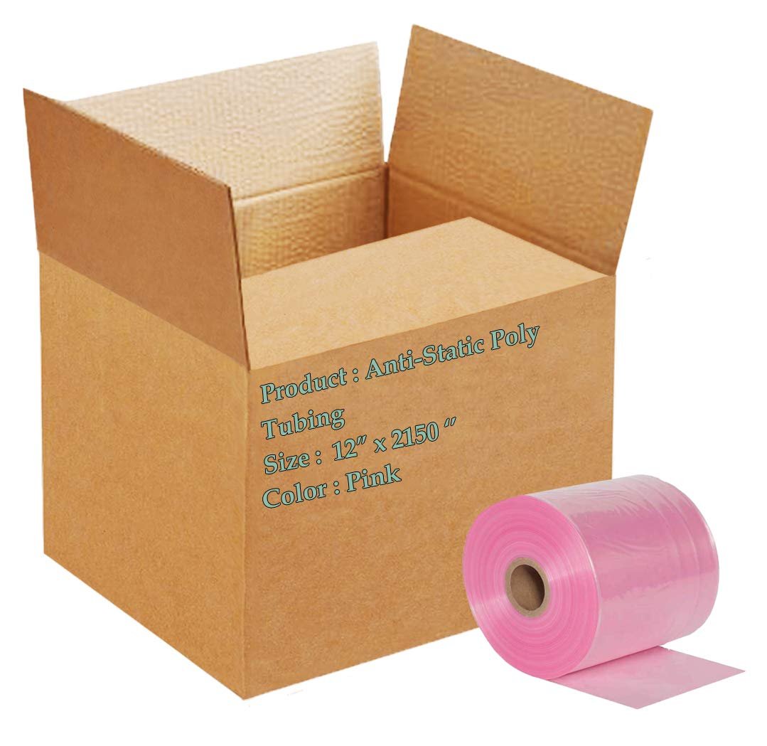 Anti-Static Poly Tubing Bags Roll 2 mil 4 mil 6 mil 10" 12" 16" 24" LayFlat