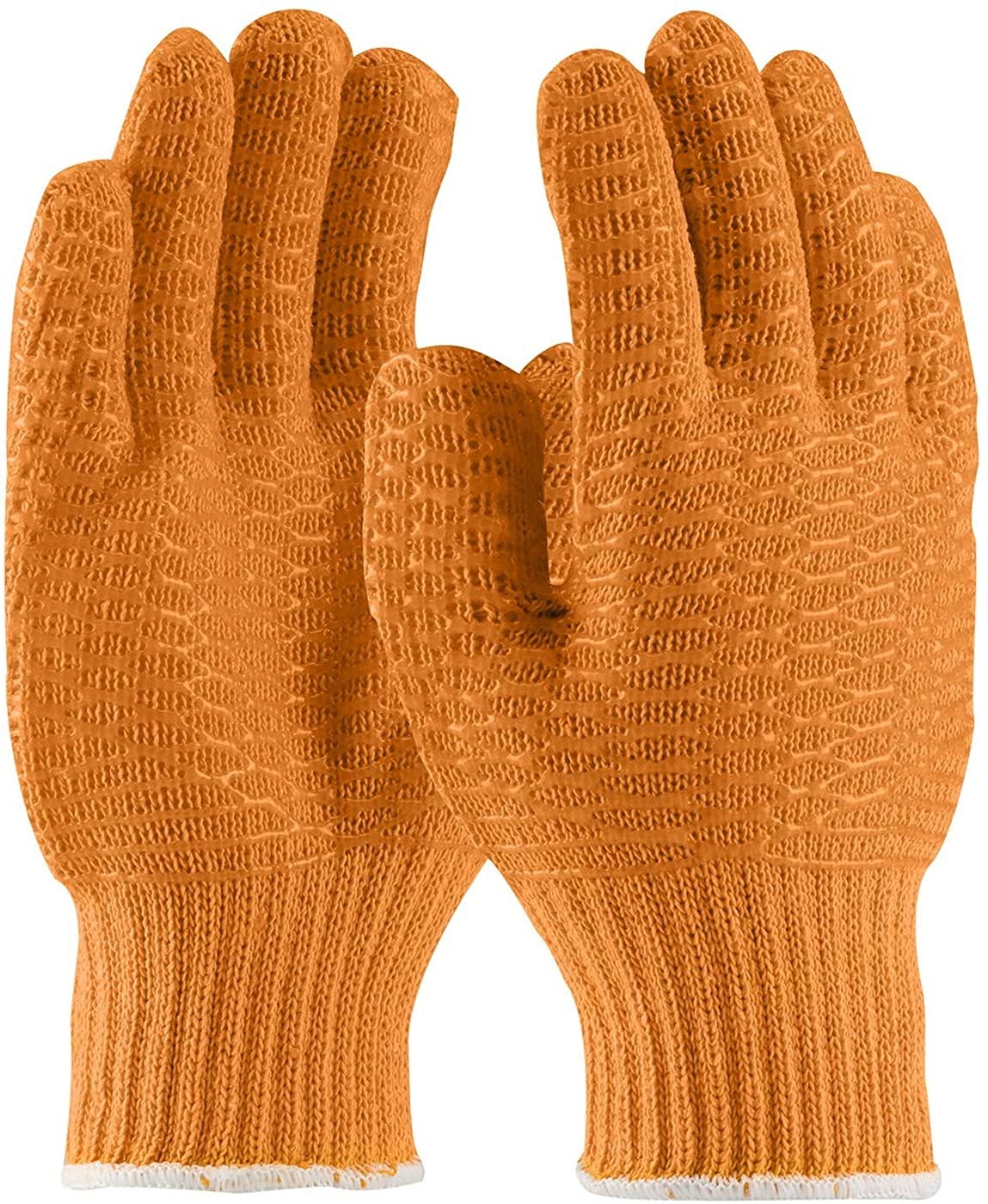 1 DOZEN 12 PAIR Orange PVC Grip String Knit Gloves WORK