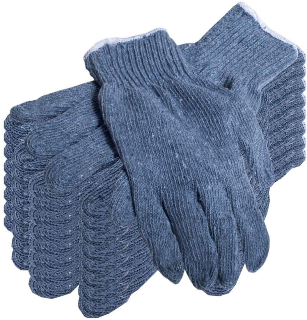 Gray Cotton Poly String Knit Gloves M Size Washable 1 Dozen 12 Pairs eBay