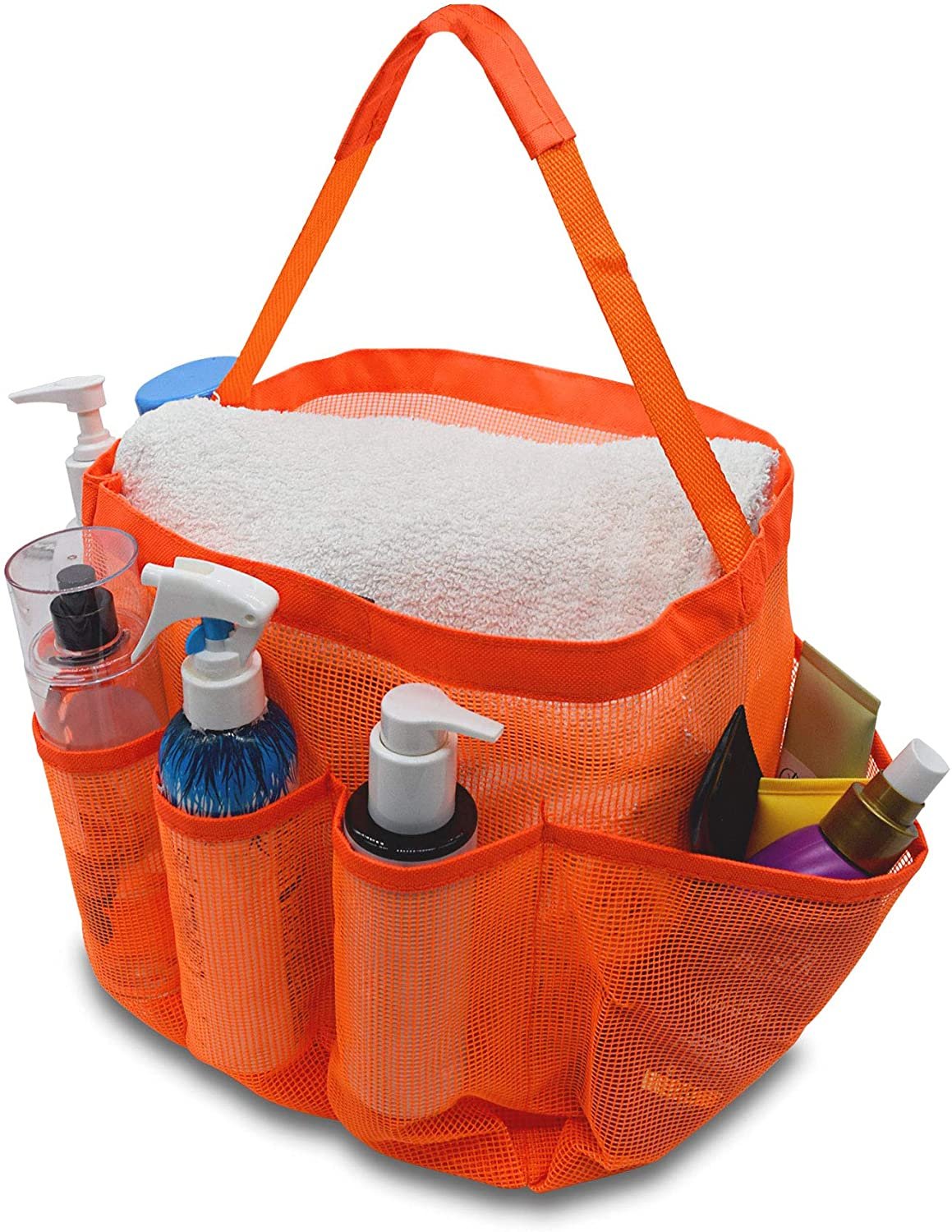 Toiletry Bathroom Organizer Portable Mesh Shower Caddy Tote 8 Storage Pockets 