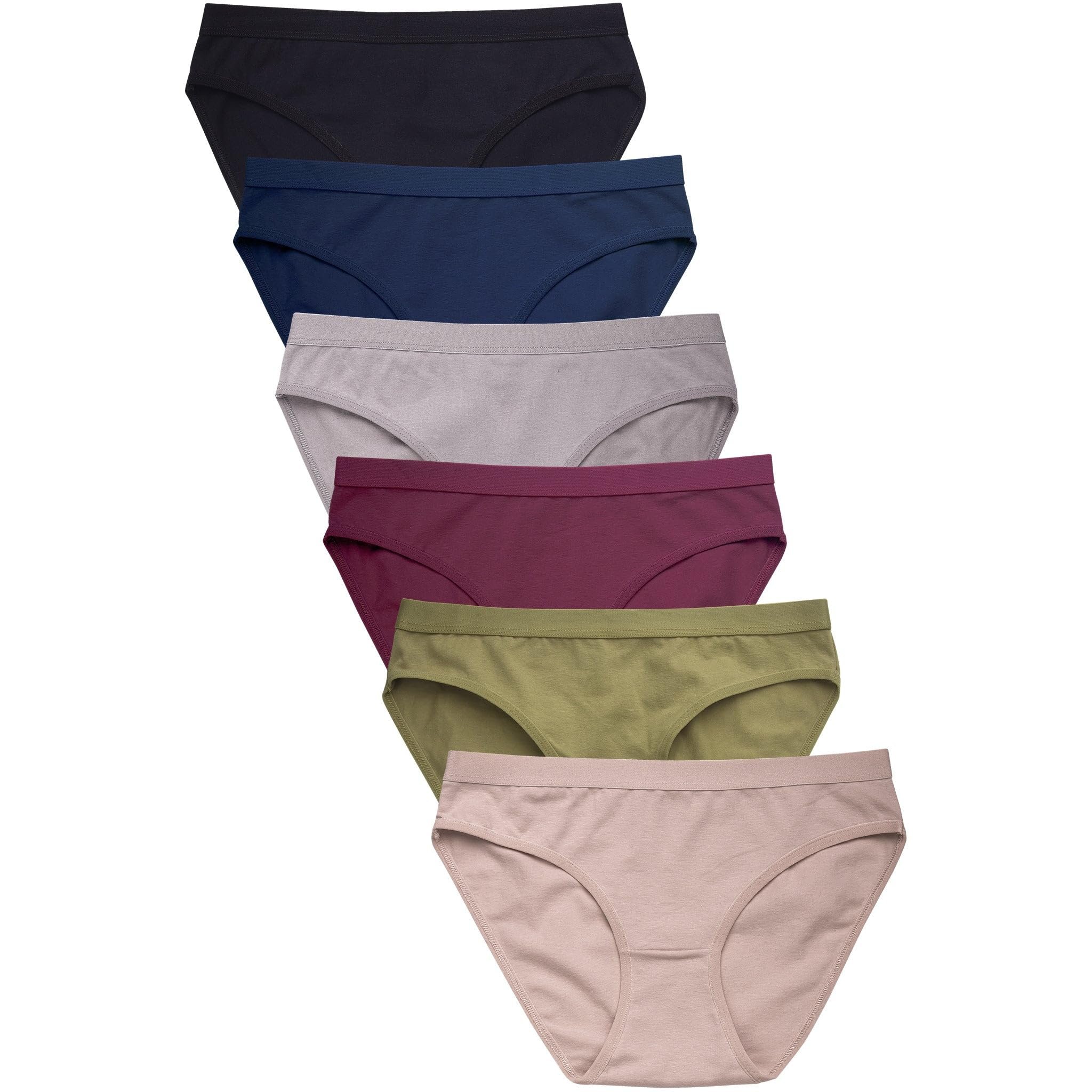 Mamia Women's Soft Breathable Cotton Bikini Brief Panties, Pack of 6 - Picture 9 of 18