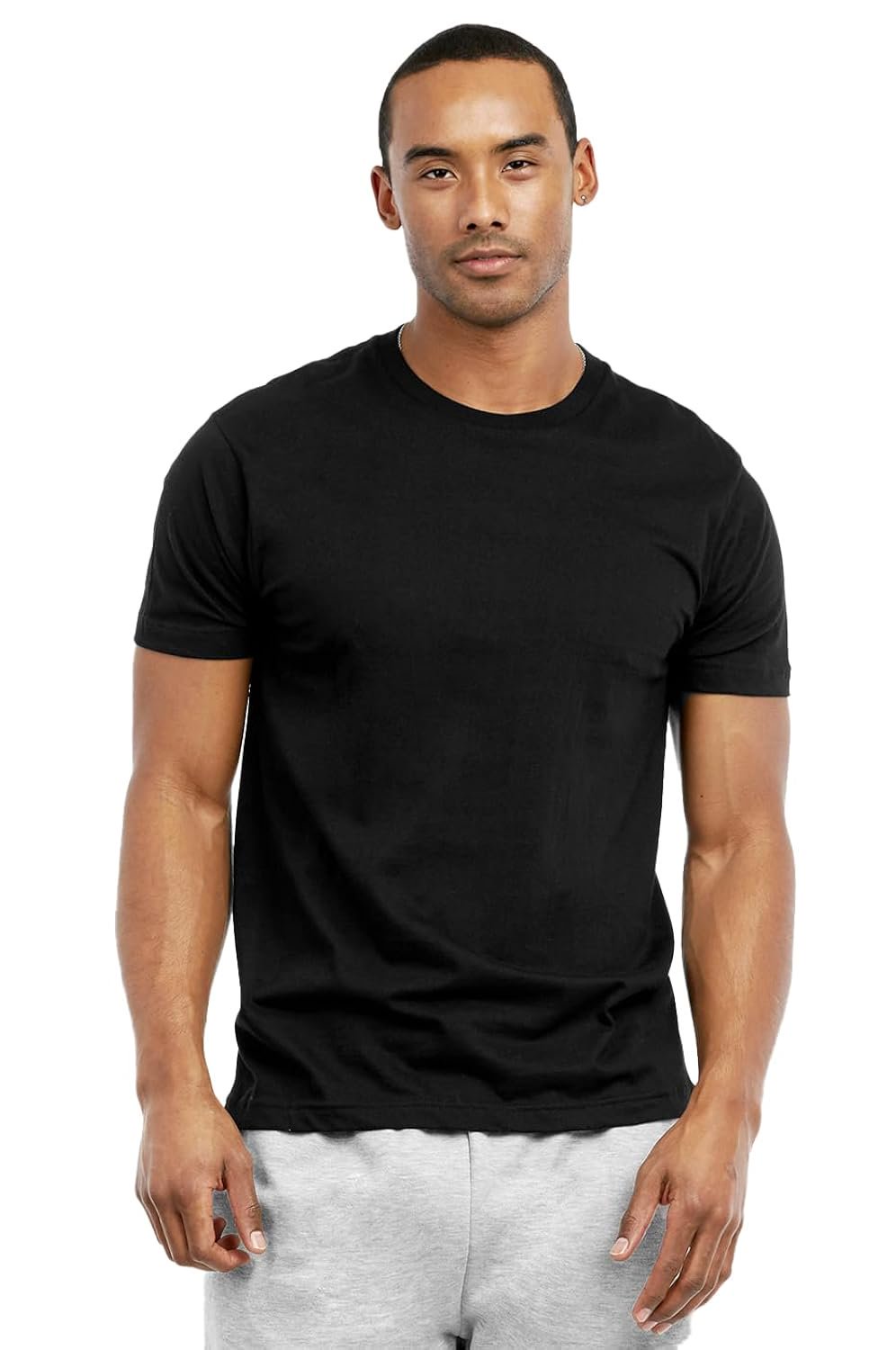 TEEJOY Men’s Cotton Short Sleeve Light Weight Crewneck T-Shirt, Pack of 2