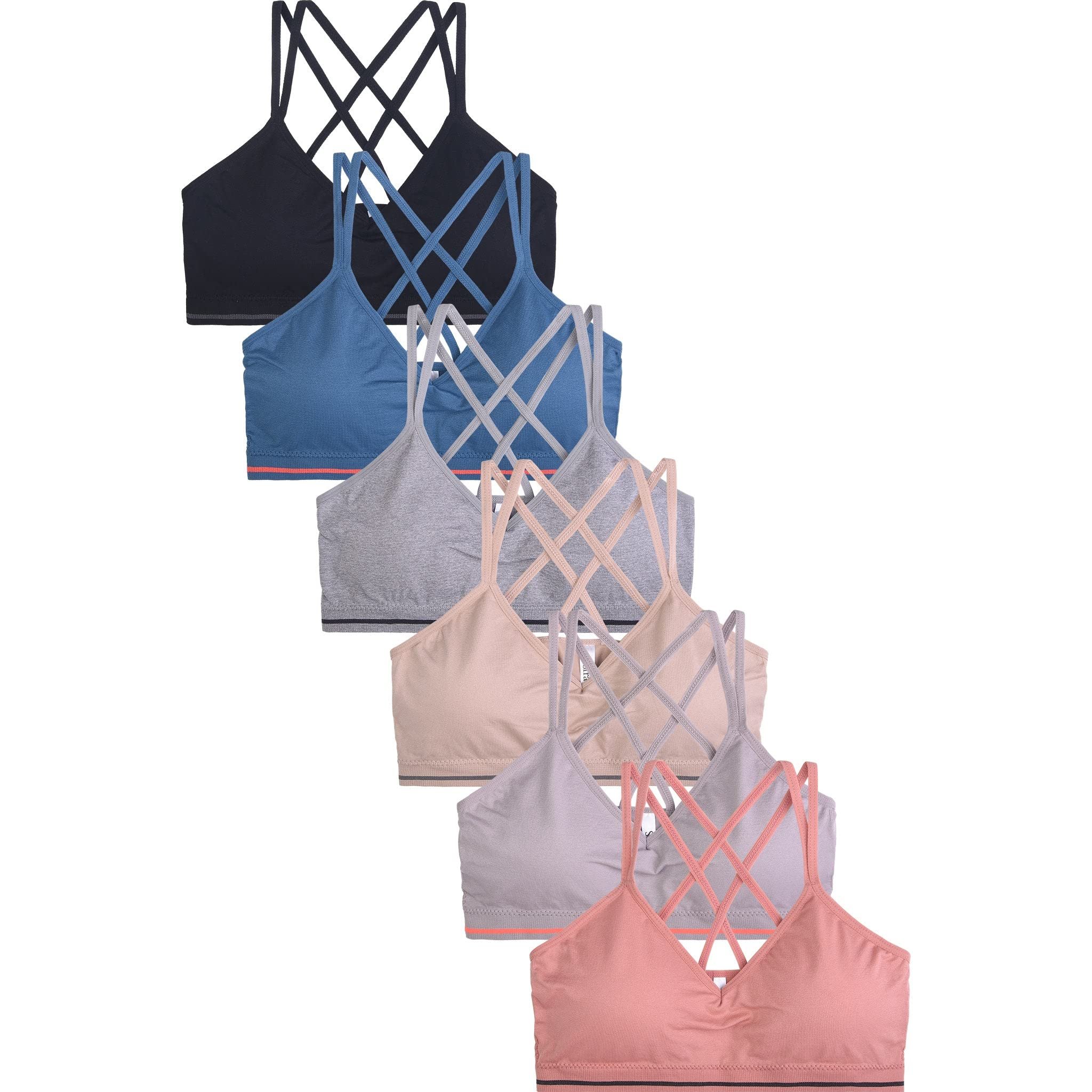 Women's Bras, Comfortable Yoga Tube Bralette Sports Bra, Free Size - Pack of 6 - Picture 42 of 43