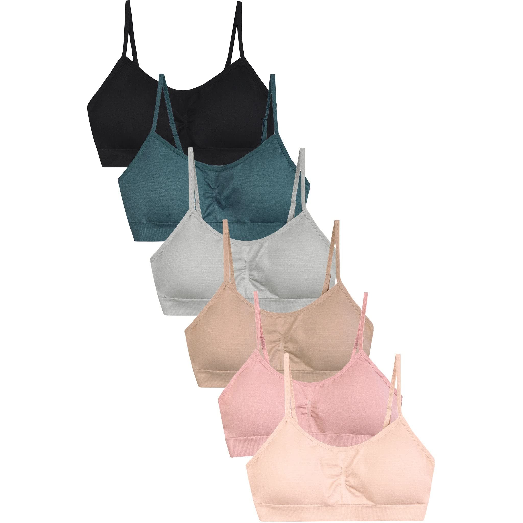 Women's Bras, Comfortable Yoga Tube Bralette Sports Bra, Free Size - Pack of 6 - Picture 36 of 43