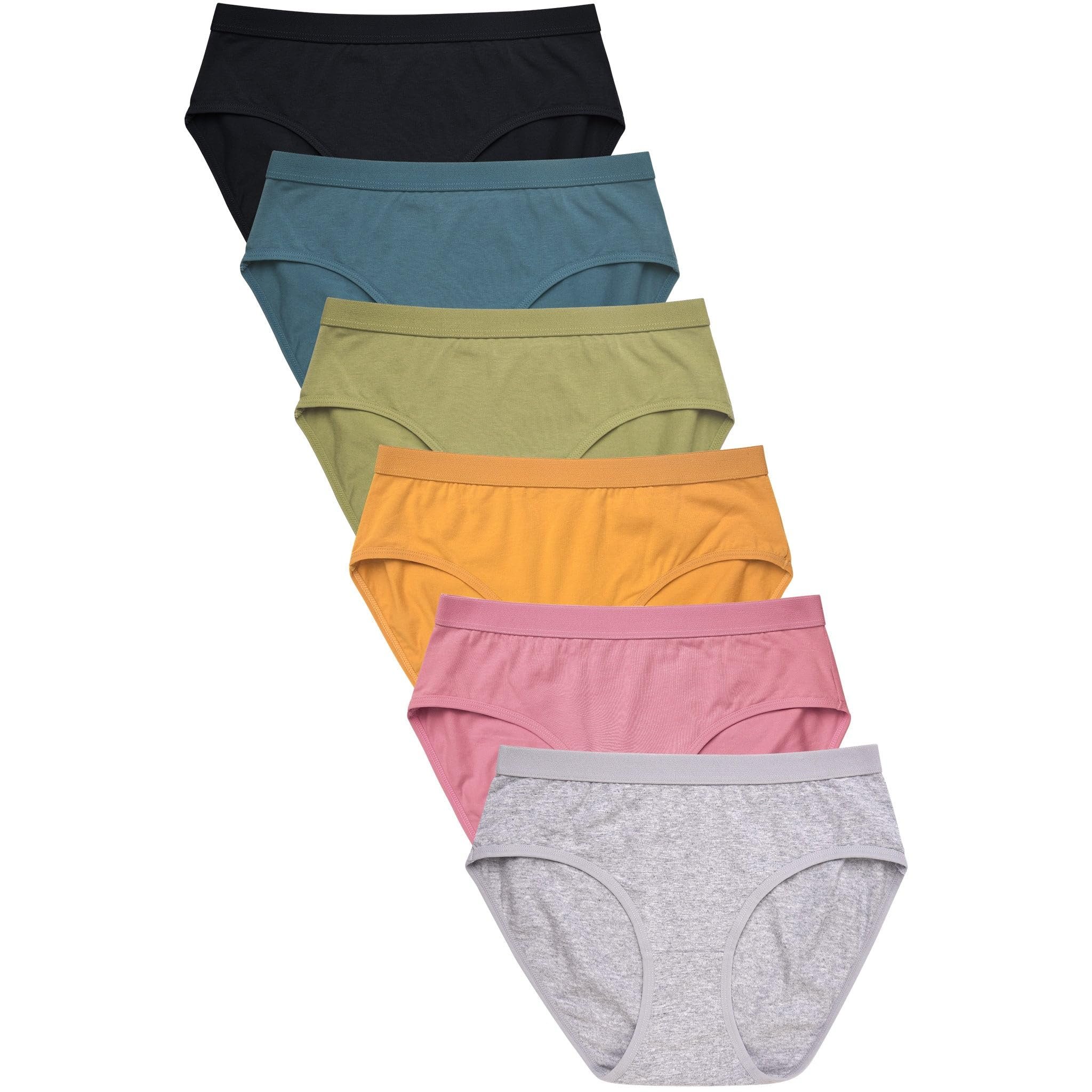 Mamia Women's Soft Breathable Cotton Bikini Brief Panties, Pack of 6 - Picture 13 of 18