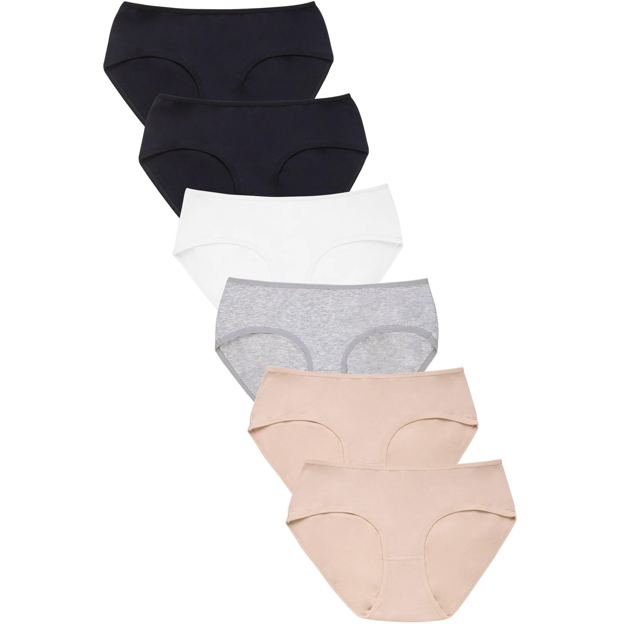 Sofra Women’s Soft Breathable Cotton Bikini Brief Panties, Pack of 6 (XL,…