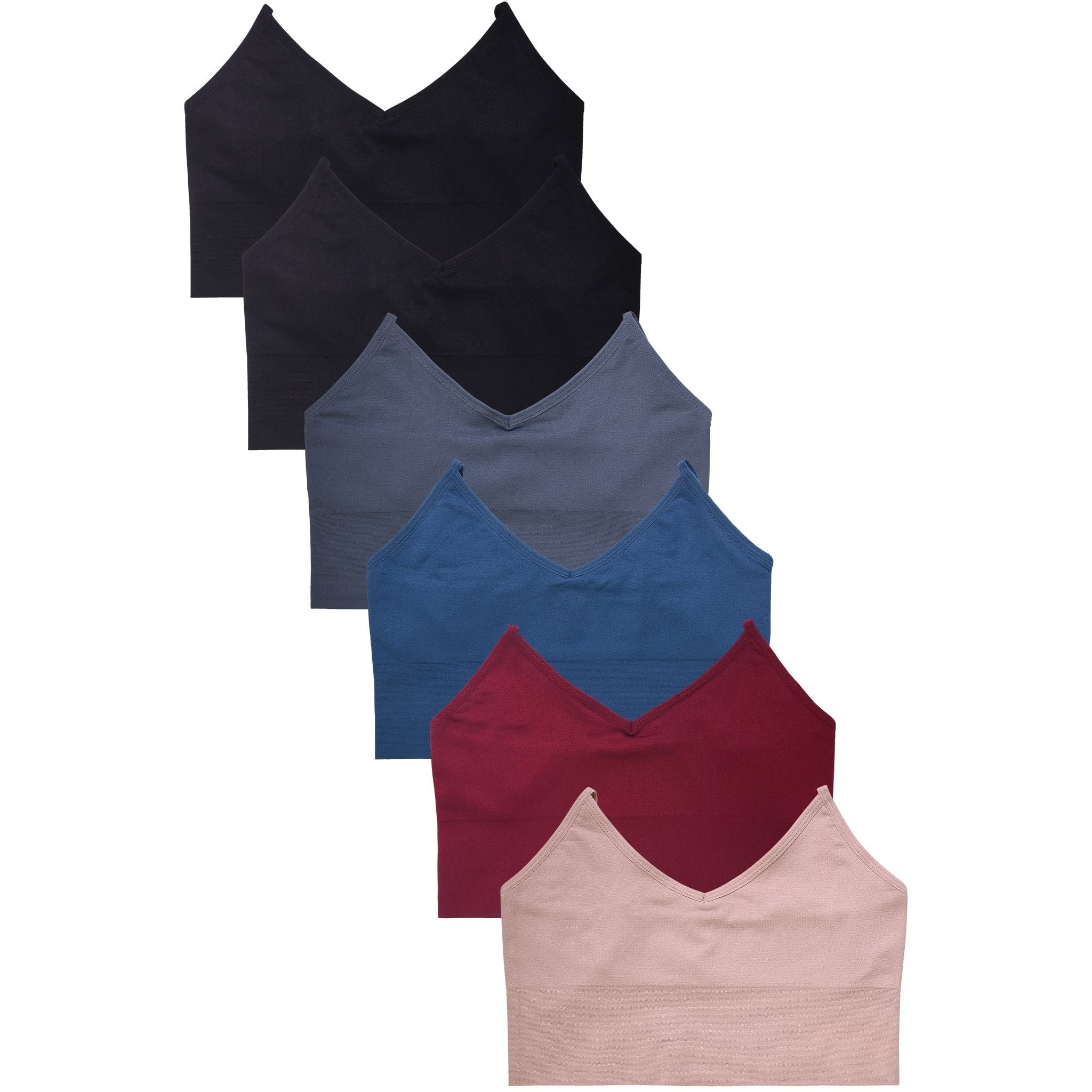 Women's Bras, Comfortable Yoga Tube Bralette Sports Bra, Free Size - Pack of 6 - Picture 43 of 43