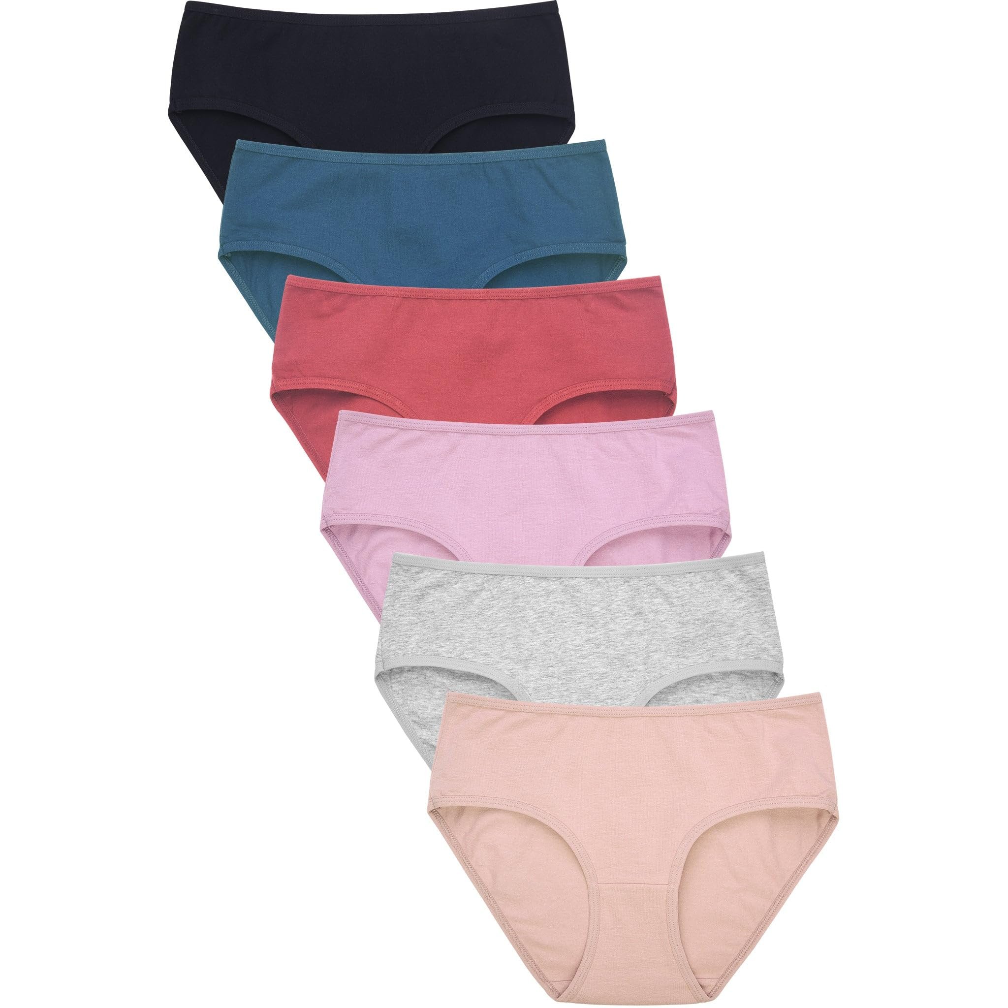 Mamia Women's Soft Breathable Cotton Bikini Brief Panties, Pack of 6 - Picture 16 of 18