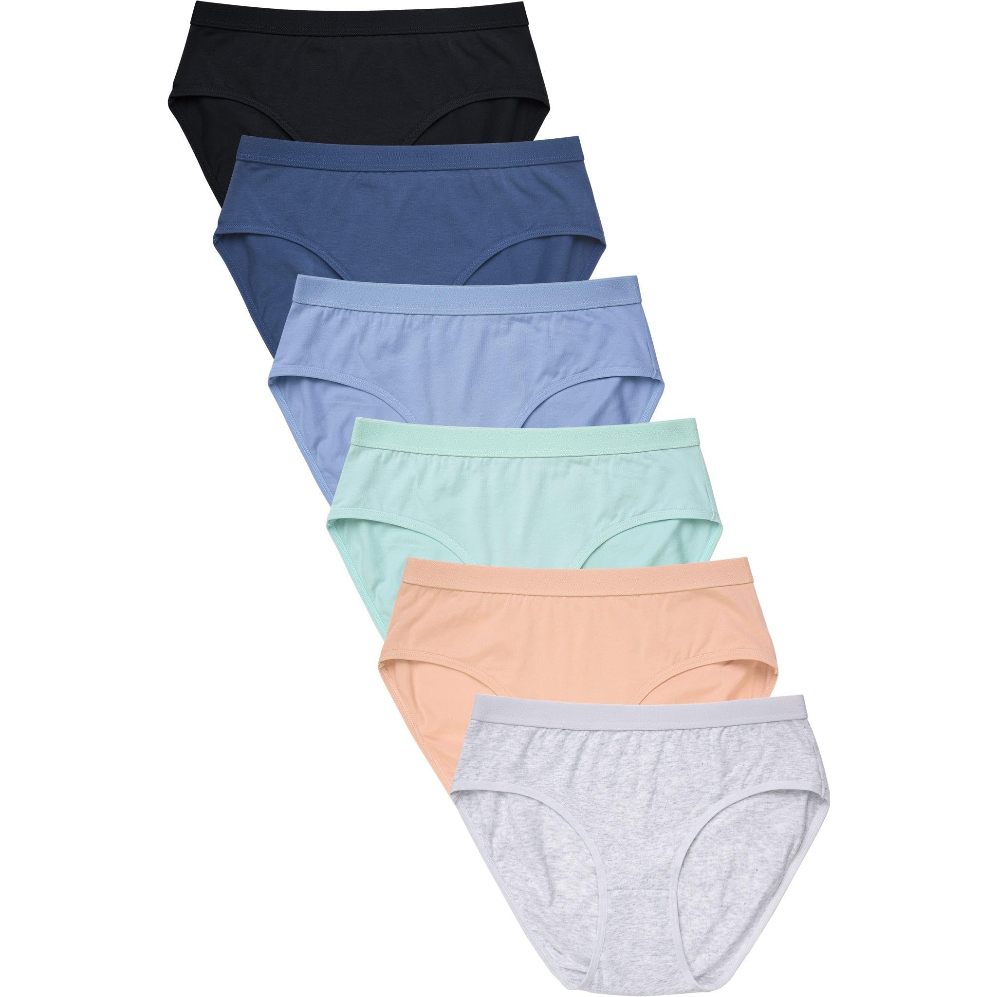 Mamia Women's Soft Breathable Cotton Bikini Brief Panties, Pack of 6 - Picture 14 of 18