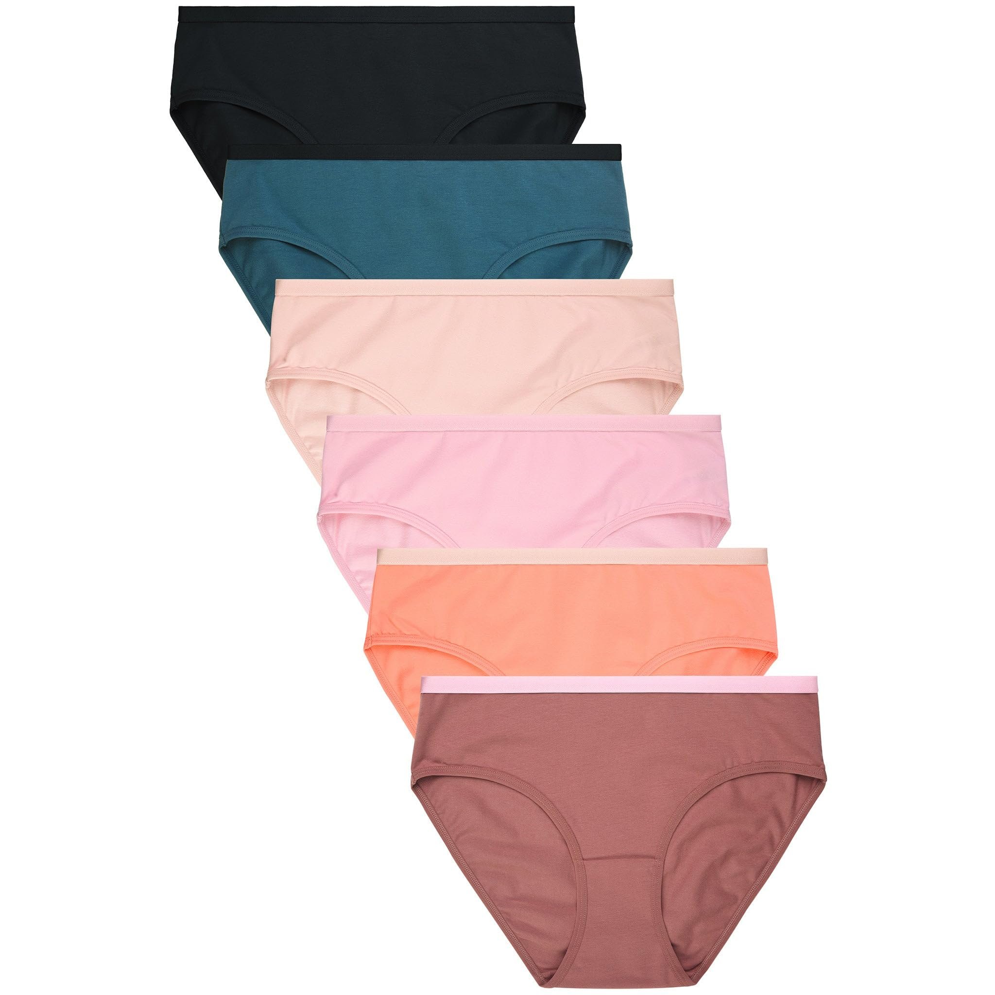 Mamia Women's Soft Breathable Cotton Bikini Brief Panties, Pack of 6 - Picture 12 of 18