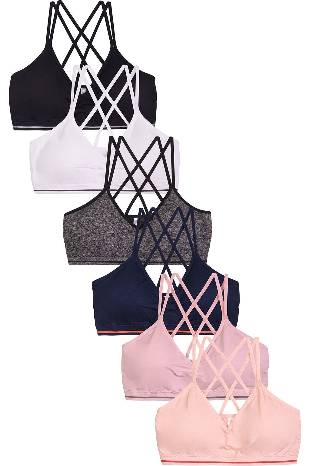 Women's Bras, Comfortable Yoga Tube Bralette Sports Bra, Free Size - Pack of 6 - Picture 41 of 43